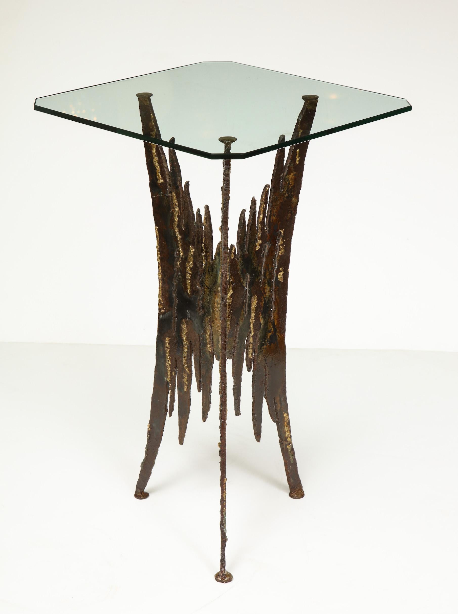 Welded Brutalist Side Table Attributed to Silas Seandel