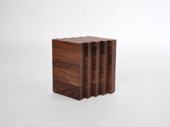 Brutalist Side Table in Solid Walnut - Scalae by Mokko