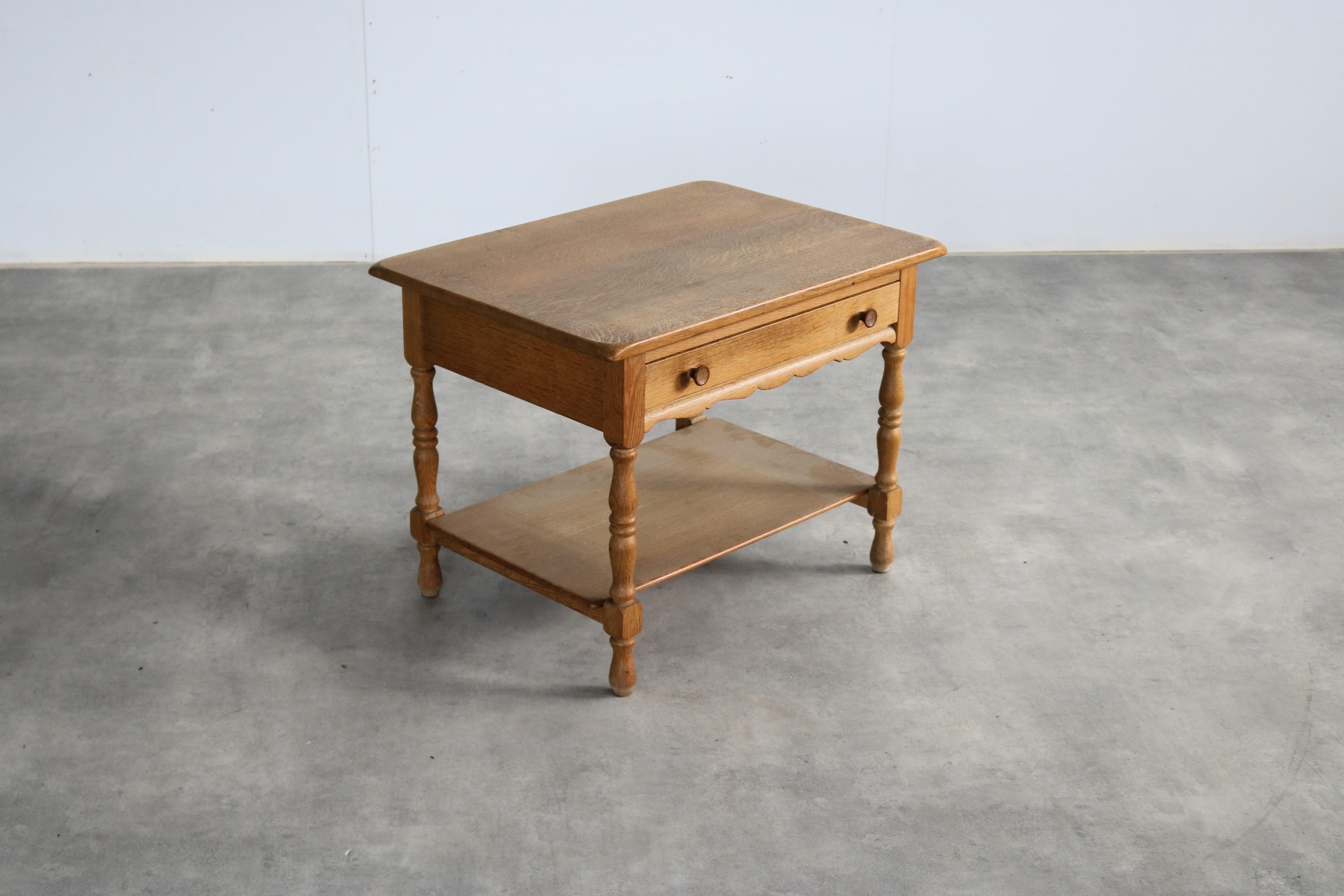 Brutalist side table with drawer 1960s  Danish In Good Condition For Sale In Lemmer, NL