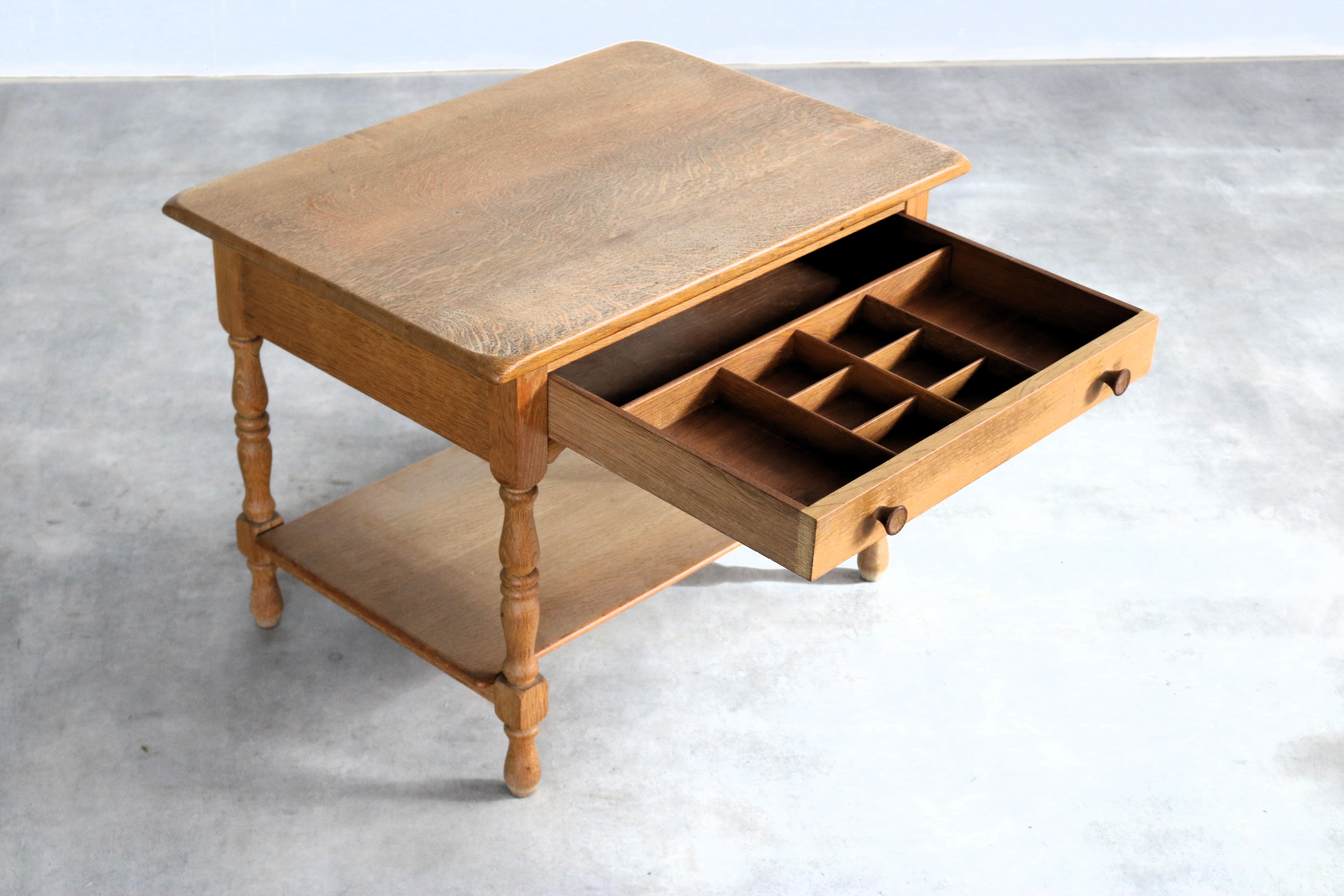 Brutalist side table with drawer 1960s  Danish For Sale 2