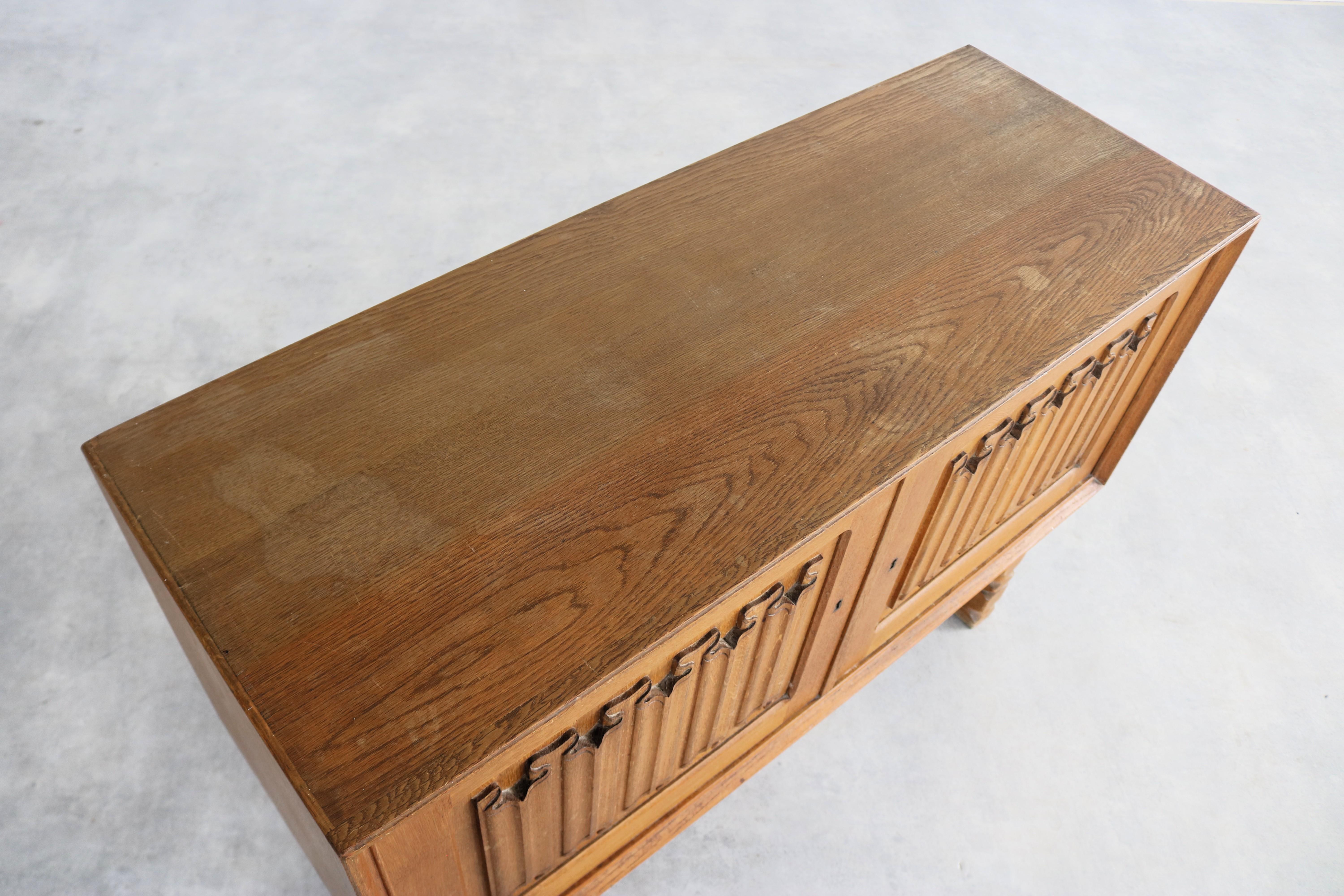 Oak Brutalist sideboard 1960s  Danish For Sale