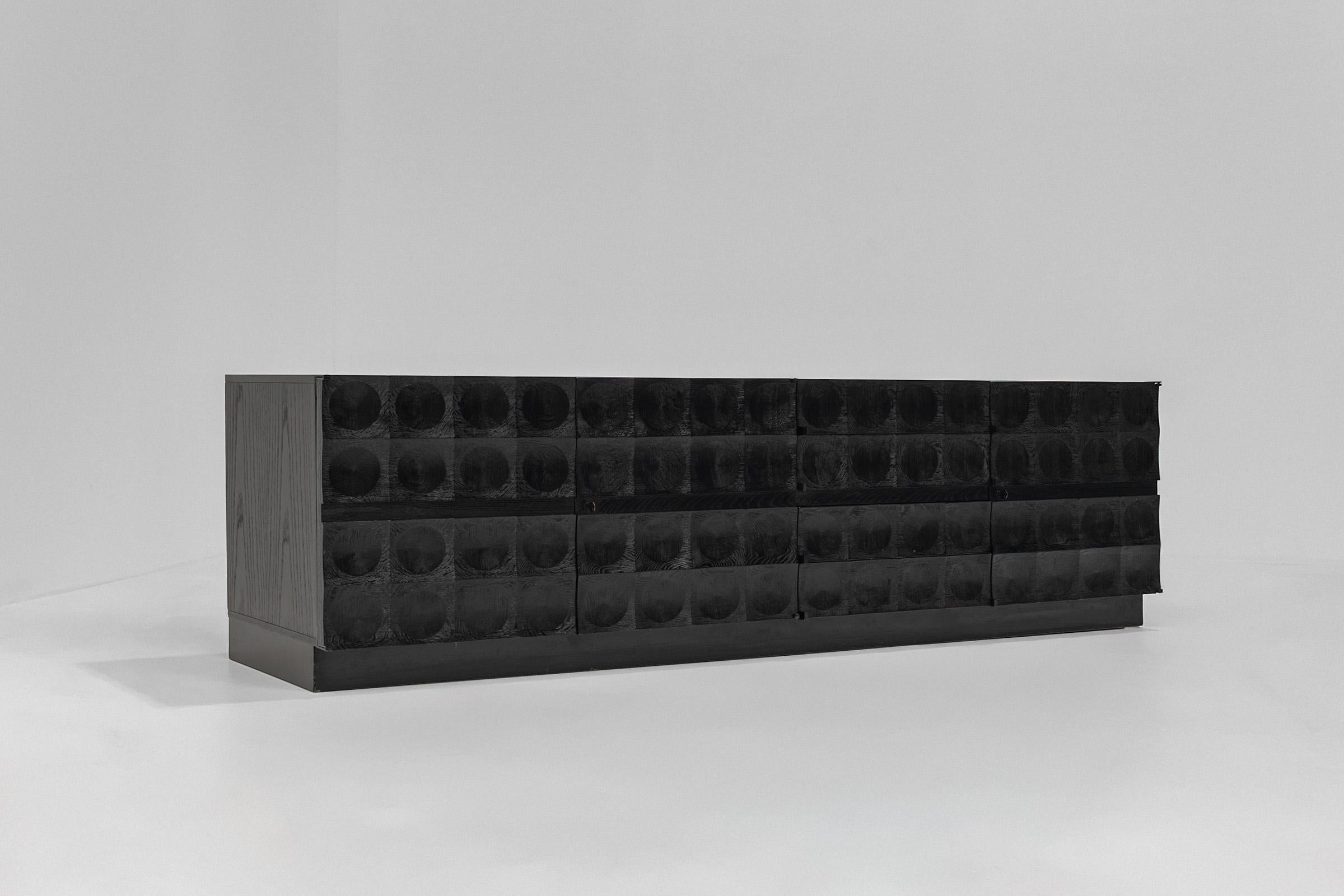 Mid-Century Modern Brutalist Sideboard by Jean Batenburg, Belgium 1970s