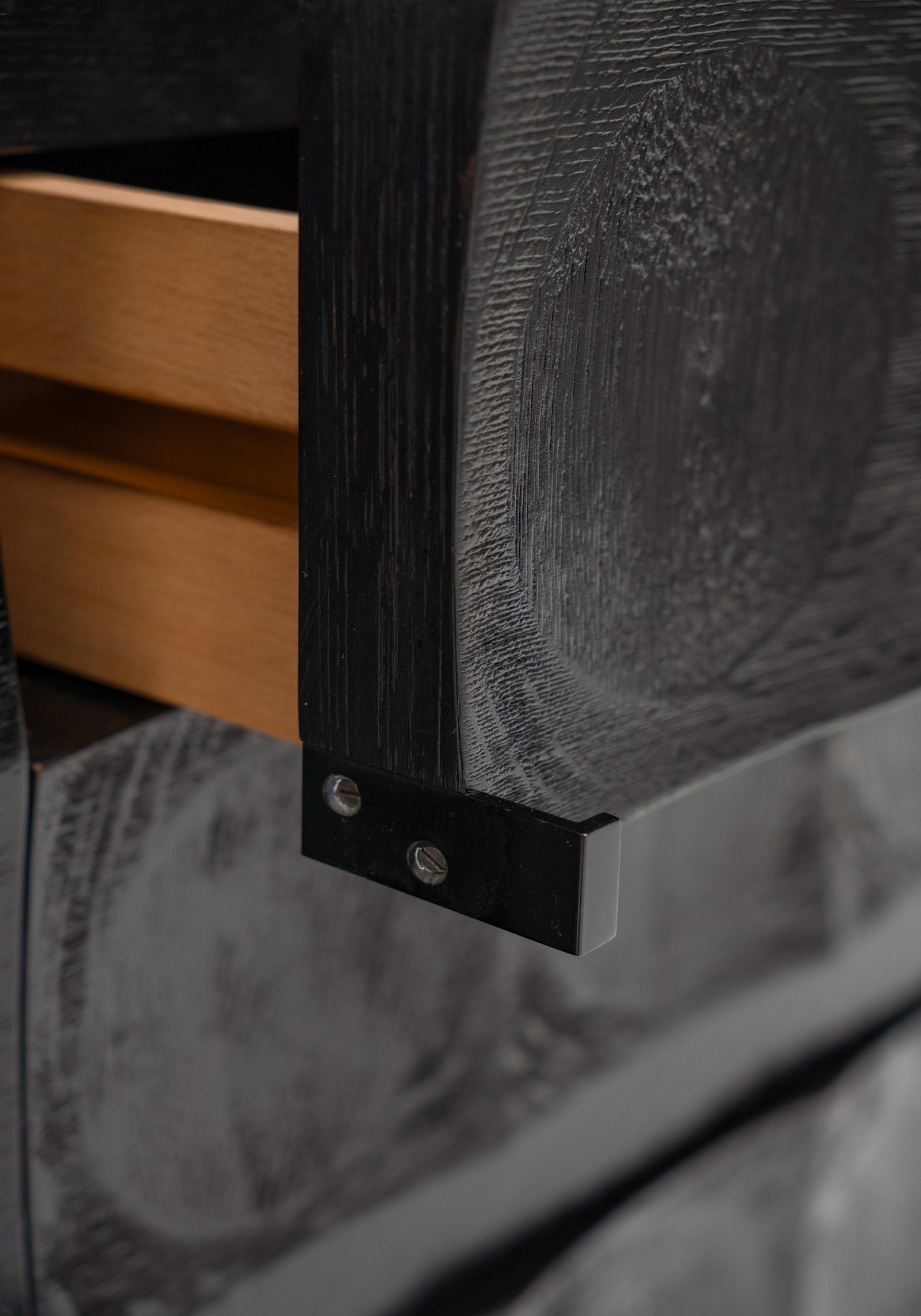Wood Brutalist Sideboard by Jean Batenburg, Belgium 1970s