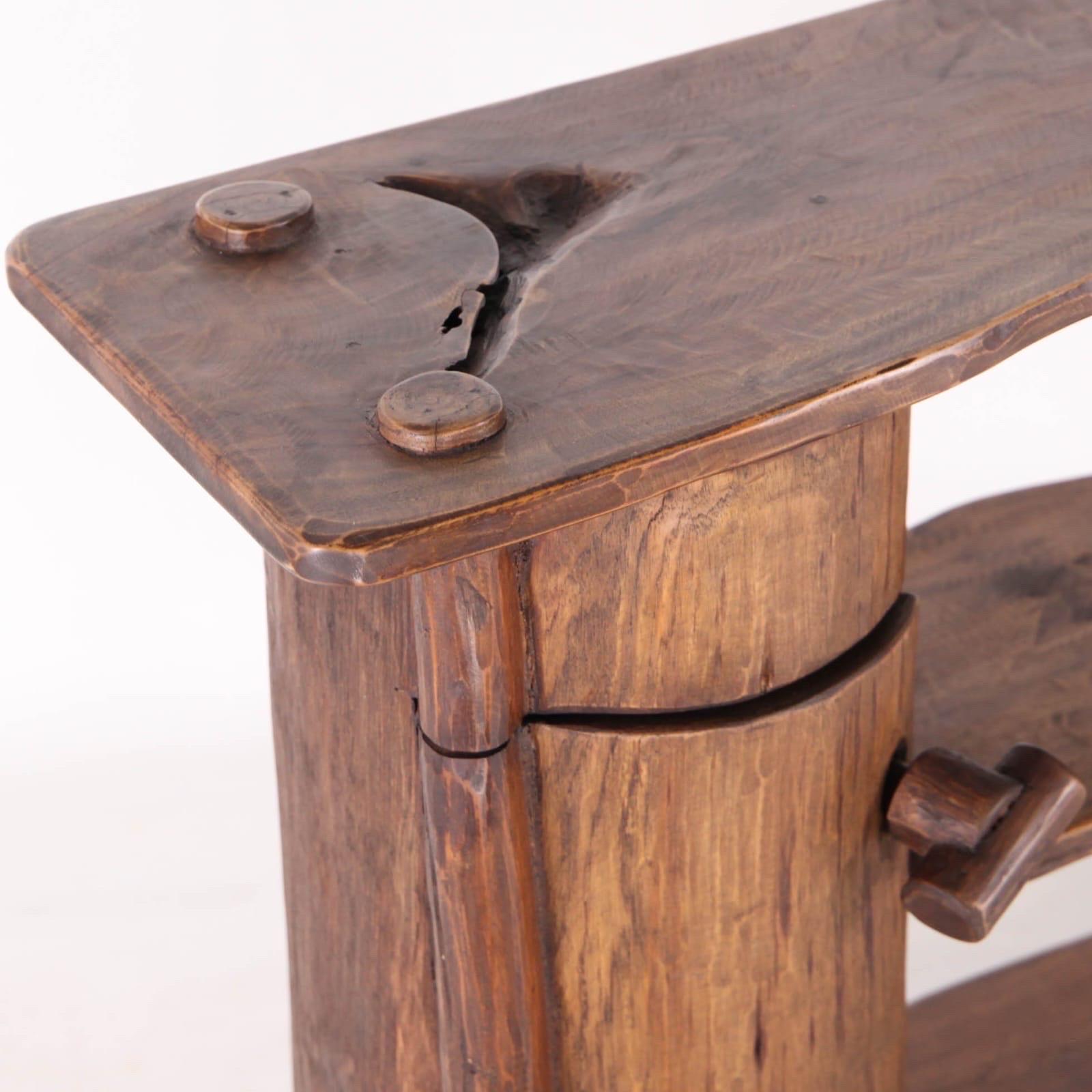 Wood Brutalist sideboard For Sale