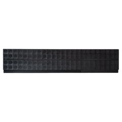 Brutalist sideboard in black stained oak by J. Batenburg For MI, Belgium 1969