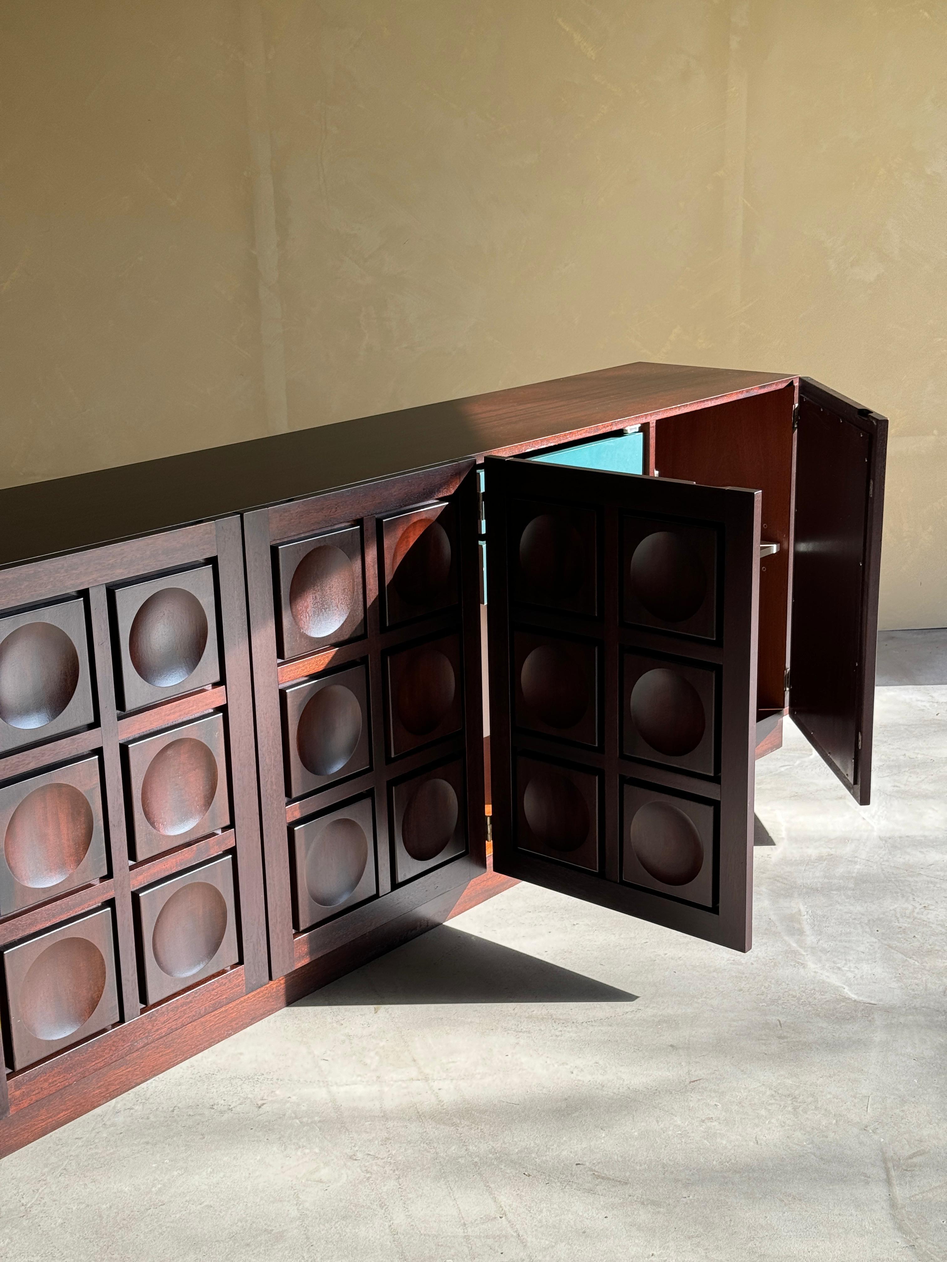 Brutalist Sideboard in Burgundy Stained Oak For Sale 4