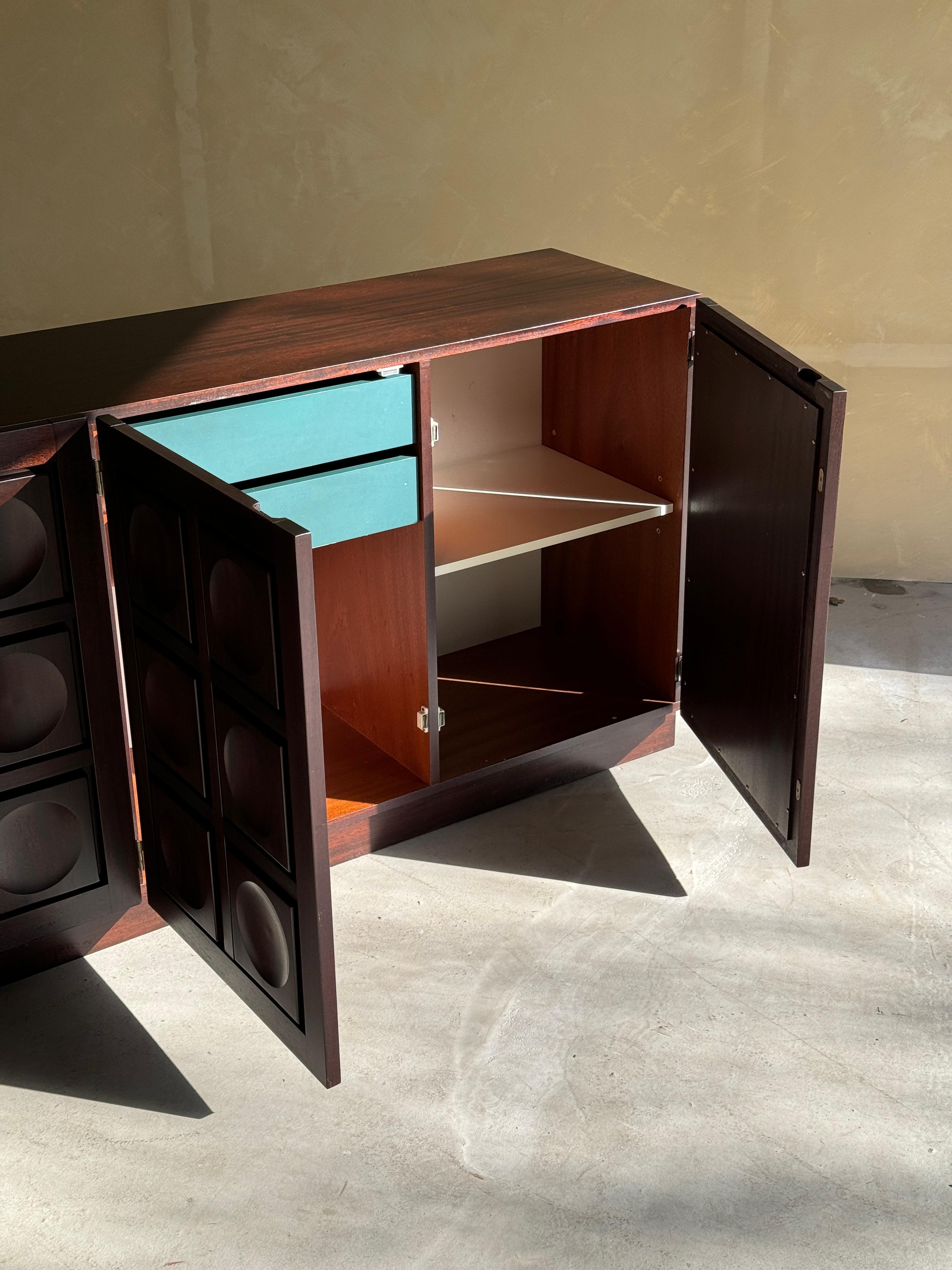 Brutalist Sideboard in Burgundy Stained Oak For Sale 5