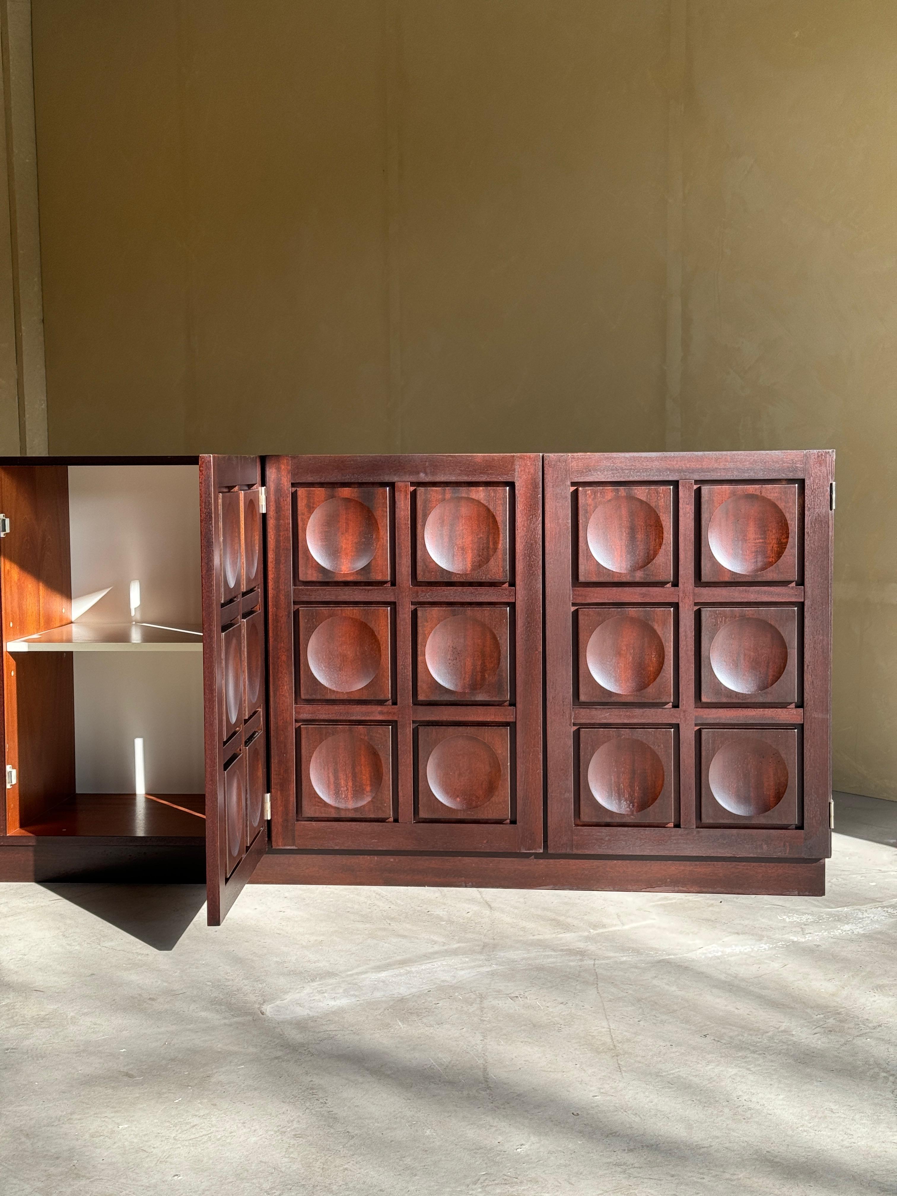 Brutalist Sideboard in Burgundy Stained Oak For Sale 6