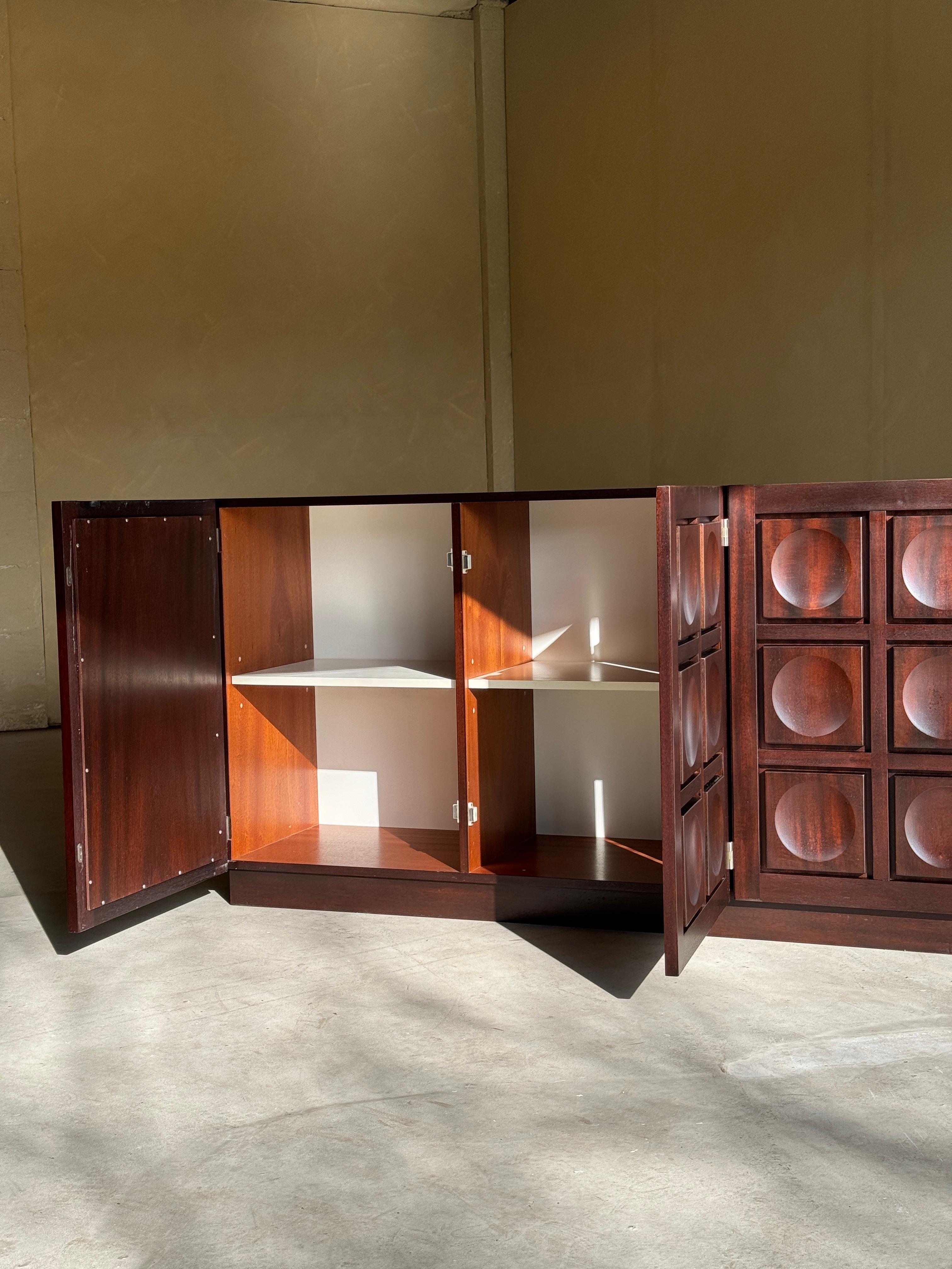 Brutalist Sideboard in Burgundy Stained Oak For Sale 7
