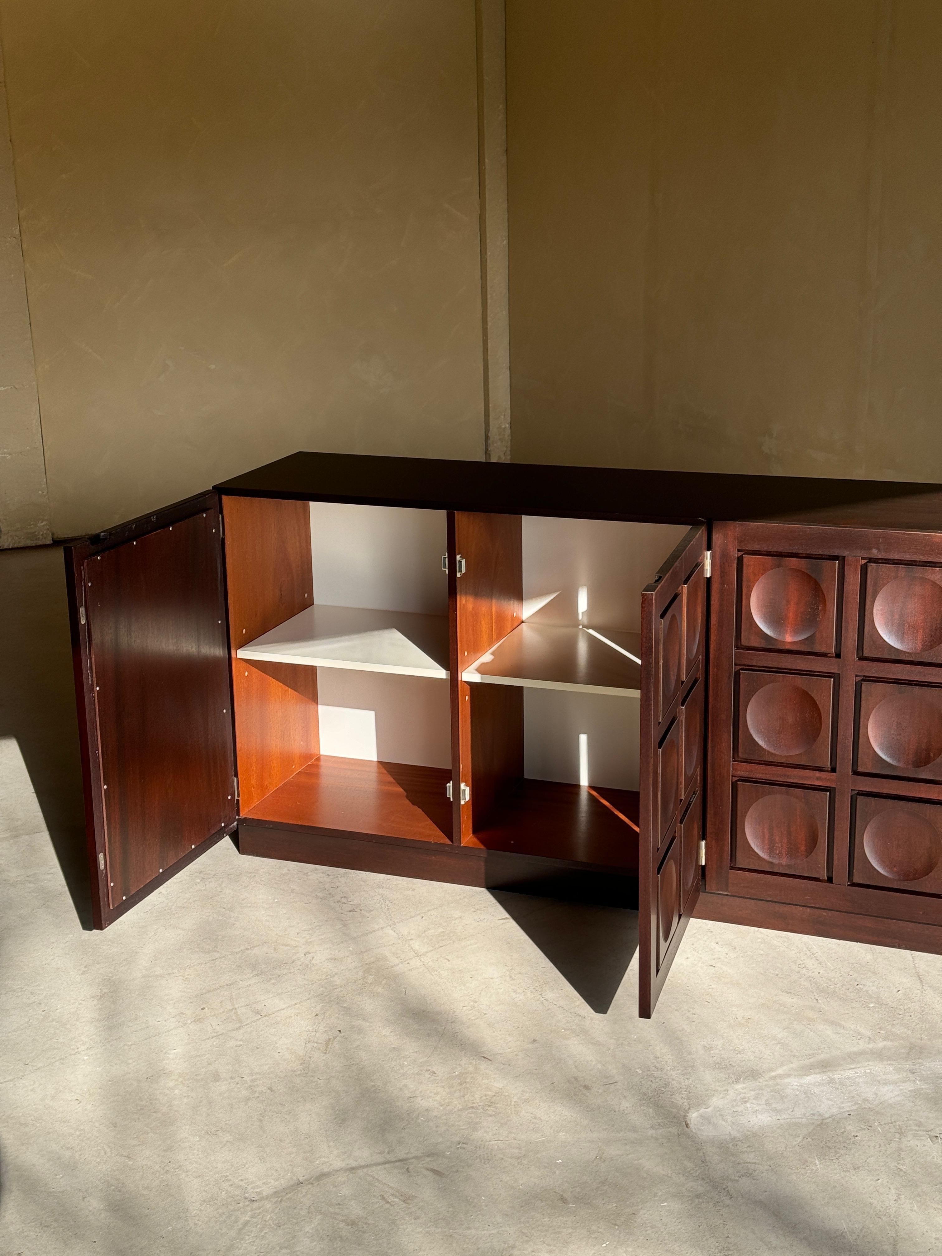 Brutalist Sideboard in Burgundy Stained Oak For Sale 8