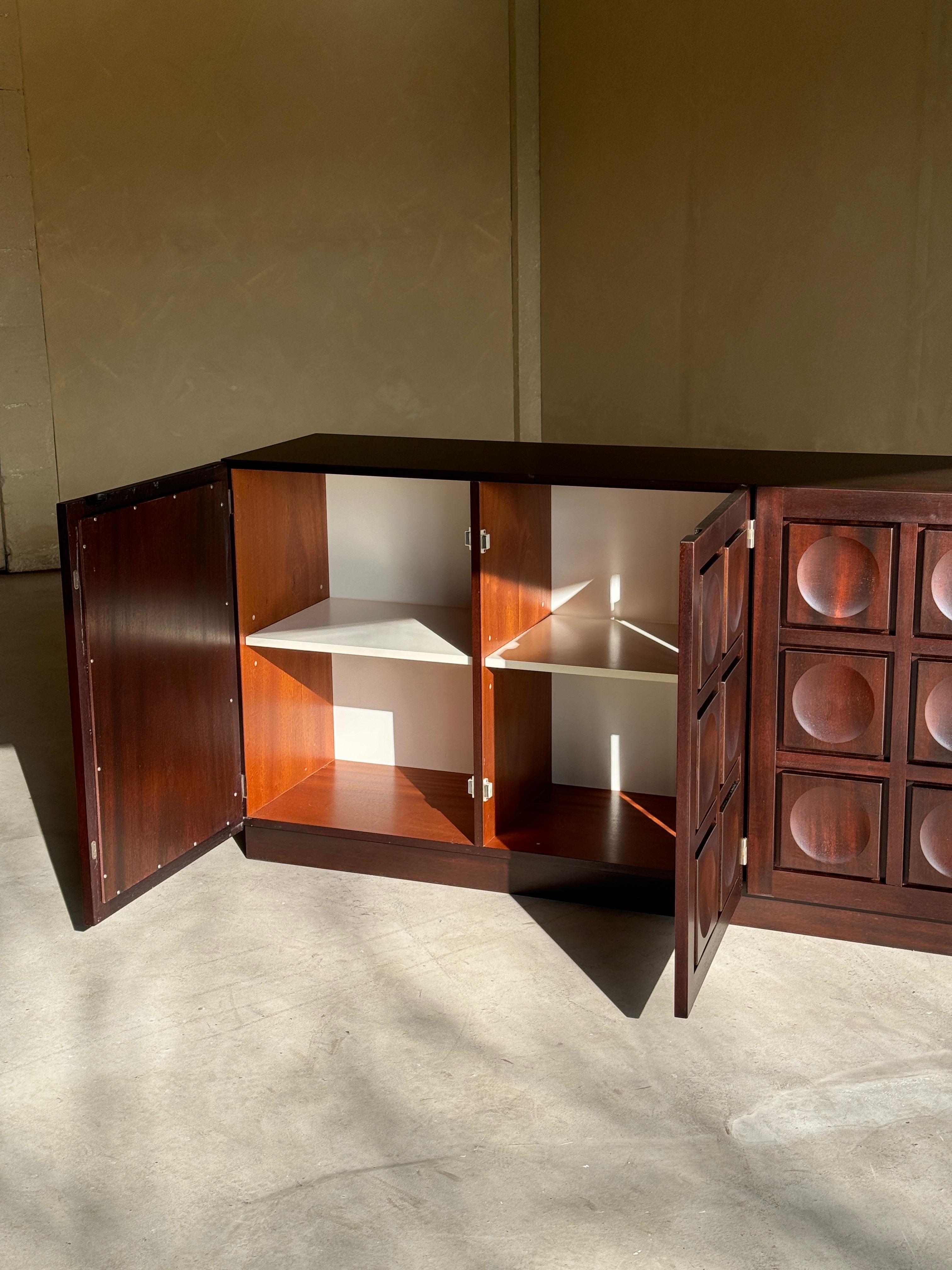 Brutalist Sideboard in Burgundy Stained Oak For Sale 9