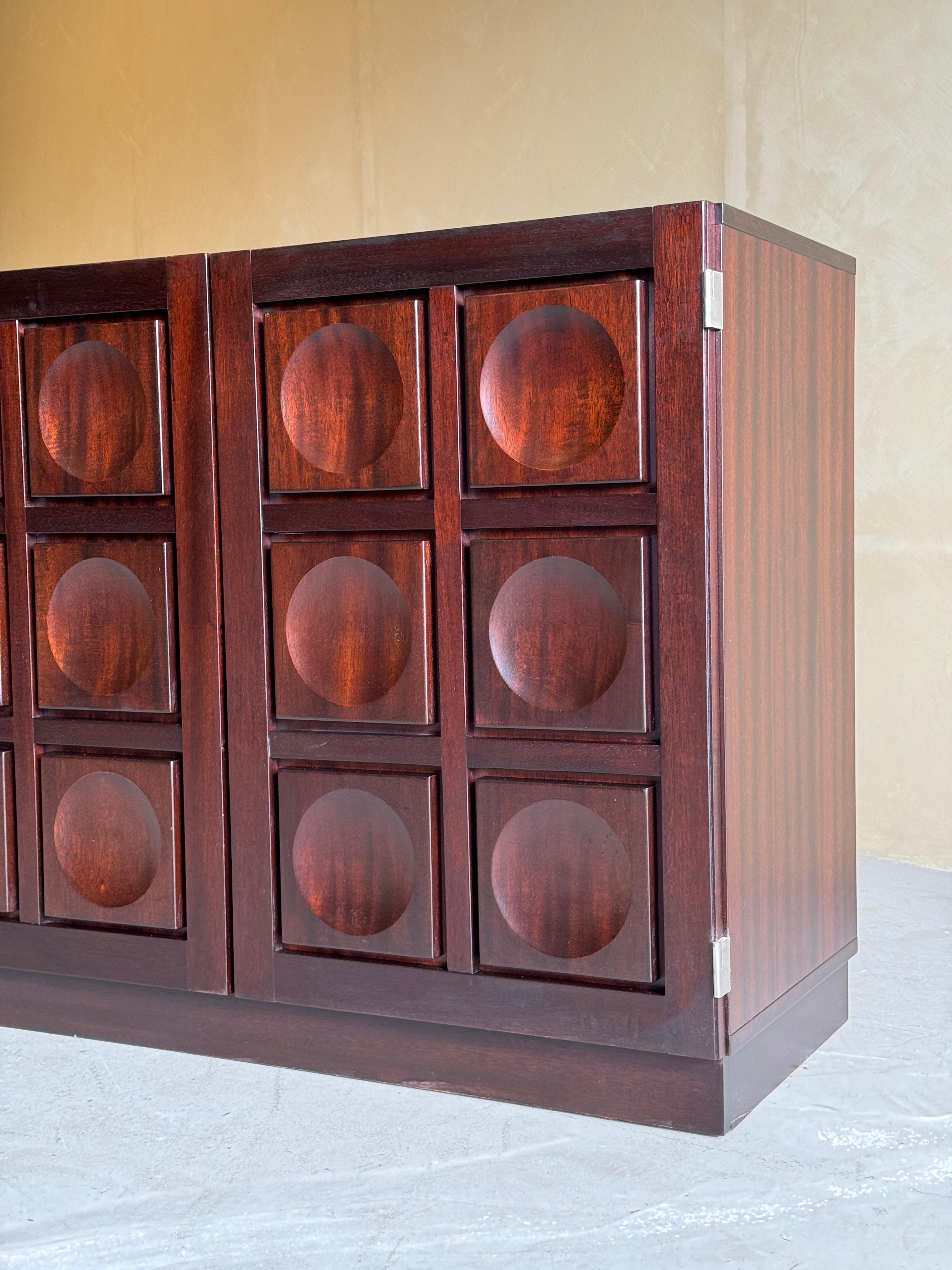 Brutalist Sideboard in Burgundy Stained Oak For Sale 10