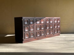 Brutalist Sideboard in Burgundy Stained Oak