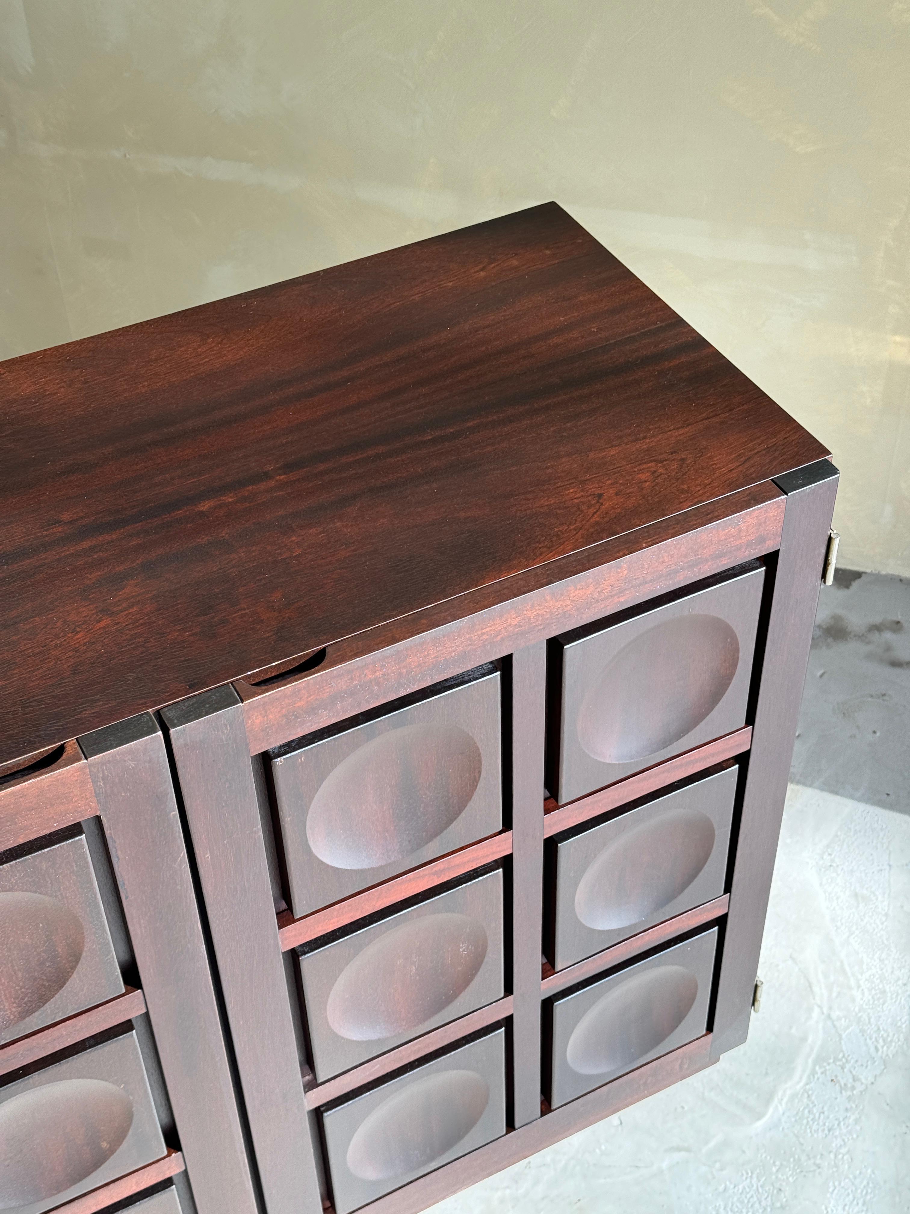 Brutalist Sideboard in Burgundy Stained Oak For Sale 2