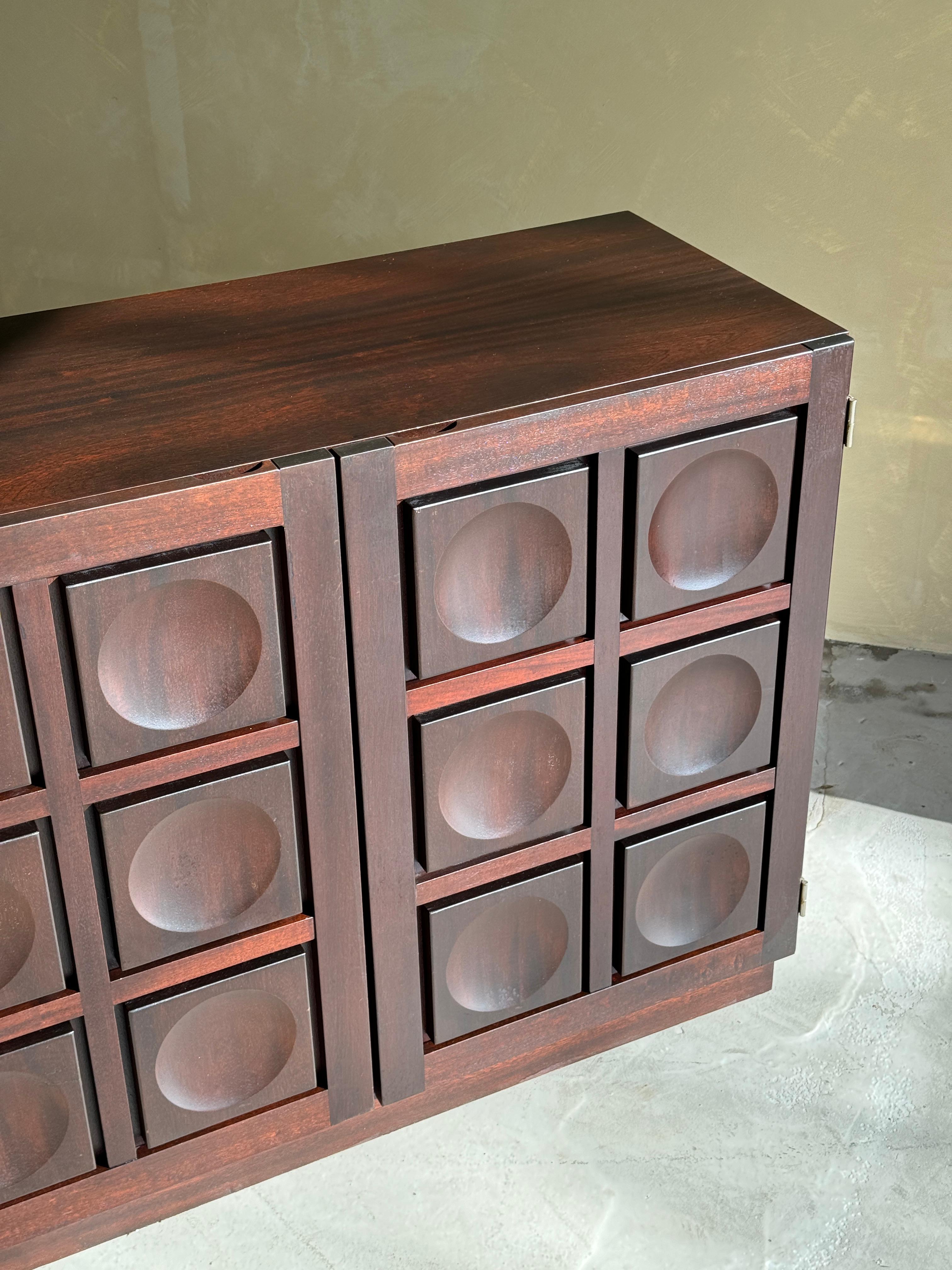 Brutalist Sideboard in Burgundy Stained Oak For Sale 3