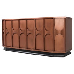 Brutalist Sideboard in Copper Lacquer, Belgium, 1960s