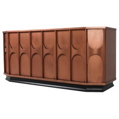 Brutalist Sideboard in Copper Lacquer, Belgium, 1960s