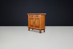 Brutalist Sideboard in Elm by Olavi Hänninen for Mikko Nupponen, Finland, 1958