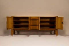 Brutalist Sideboard in Oak, 1980s