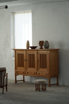 Brutalist Sideboard in Oak, Danish Mid Century Modern, Kjærnulf Style, 1960s