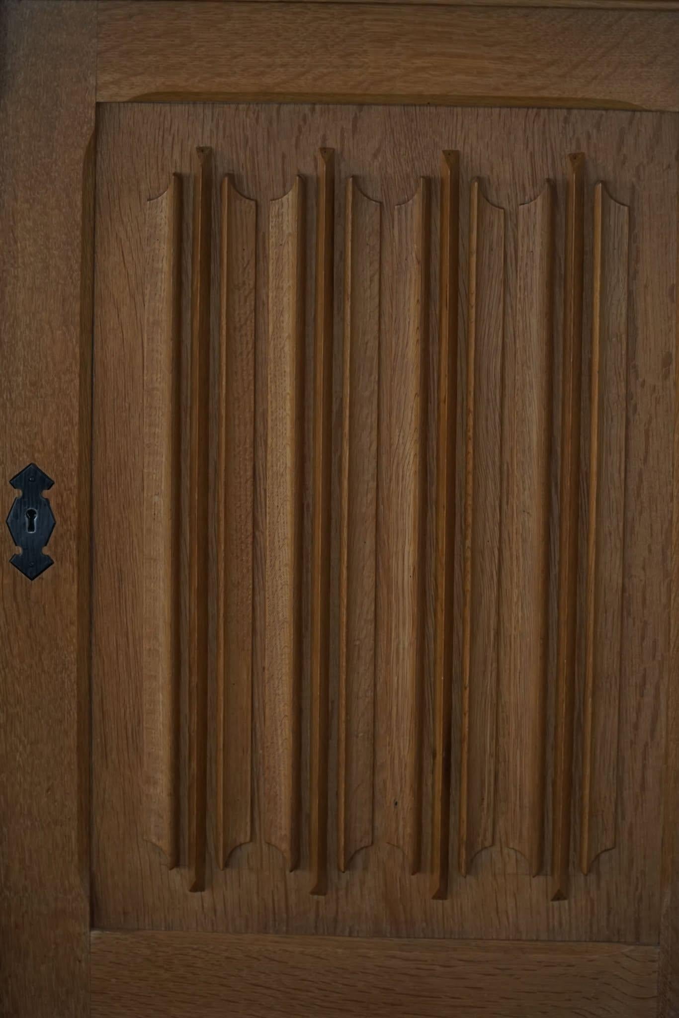 Brutalist Sideboard in Oak, Danish Mid Century Modern, Kjærnulf Style, 1960s For Sale 2
