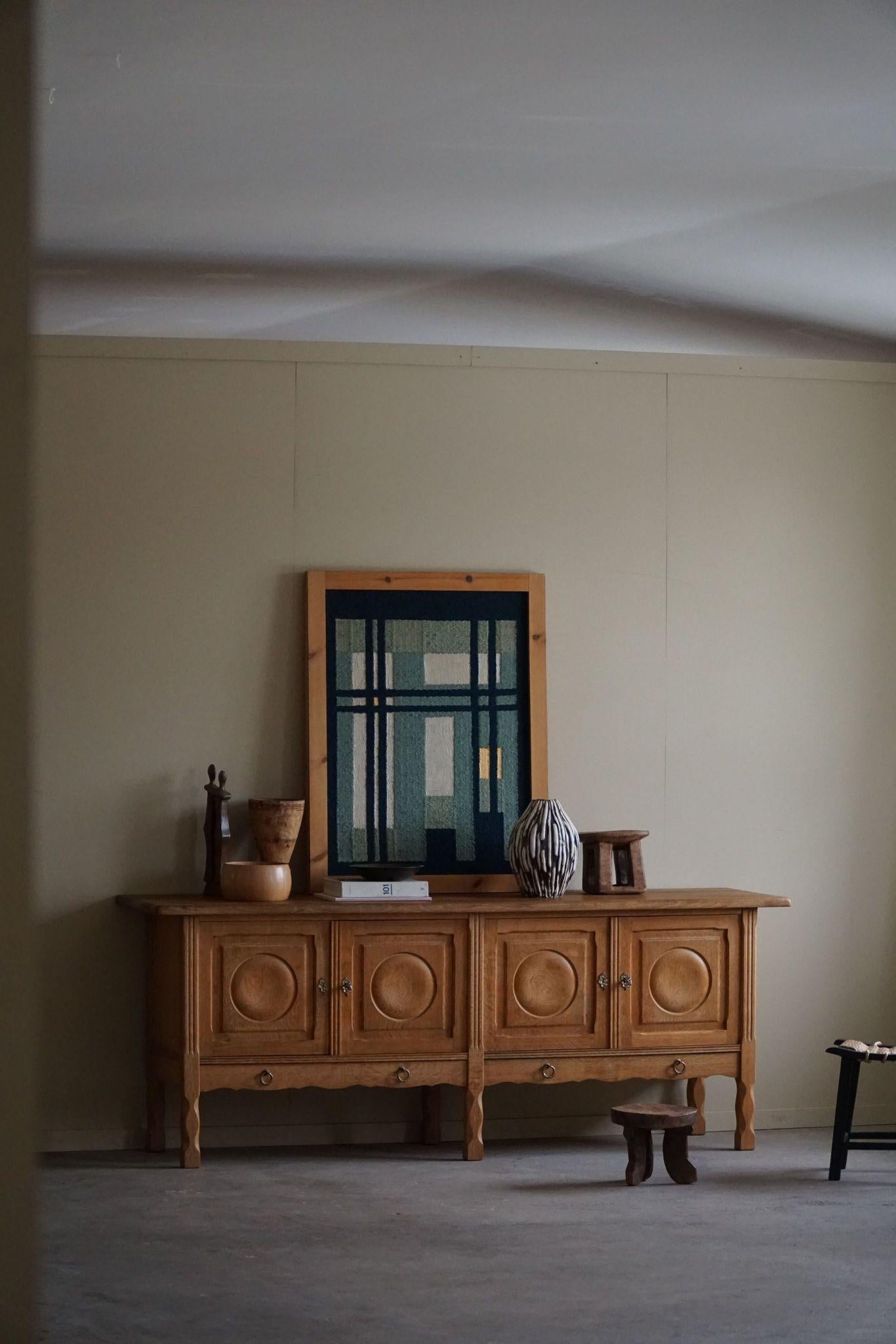 Brutalist Sideboard in Oak, Mid Century, Made by a Danish Cabinetmaker, 1960s 7