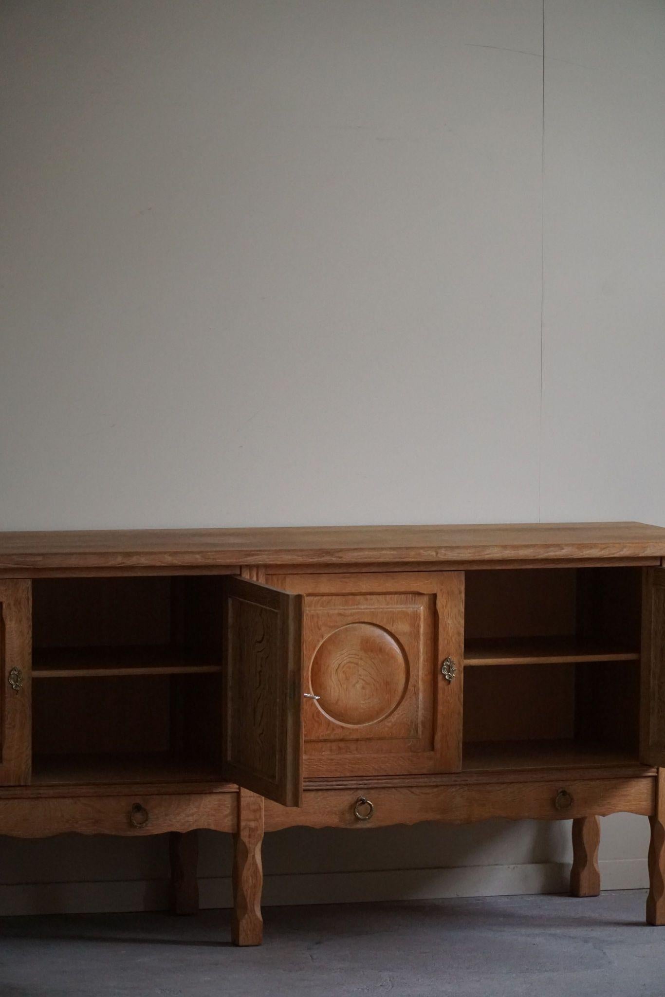 Brutalist Sideboard in Oak, Mid Century, Made by a Danish Cabinetmaker, 1960s 8