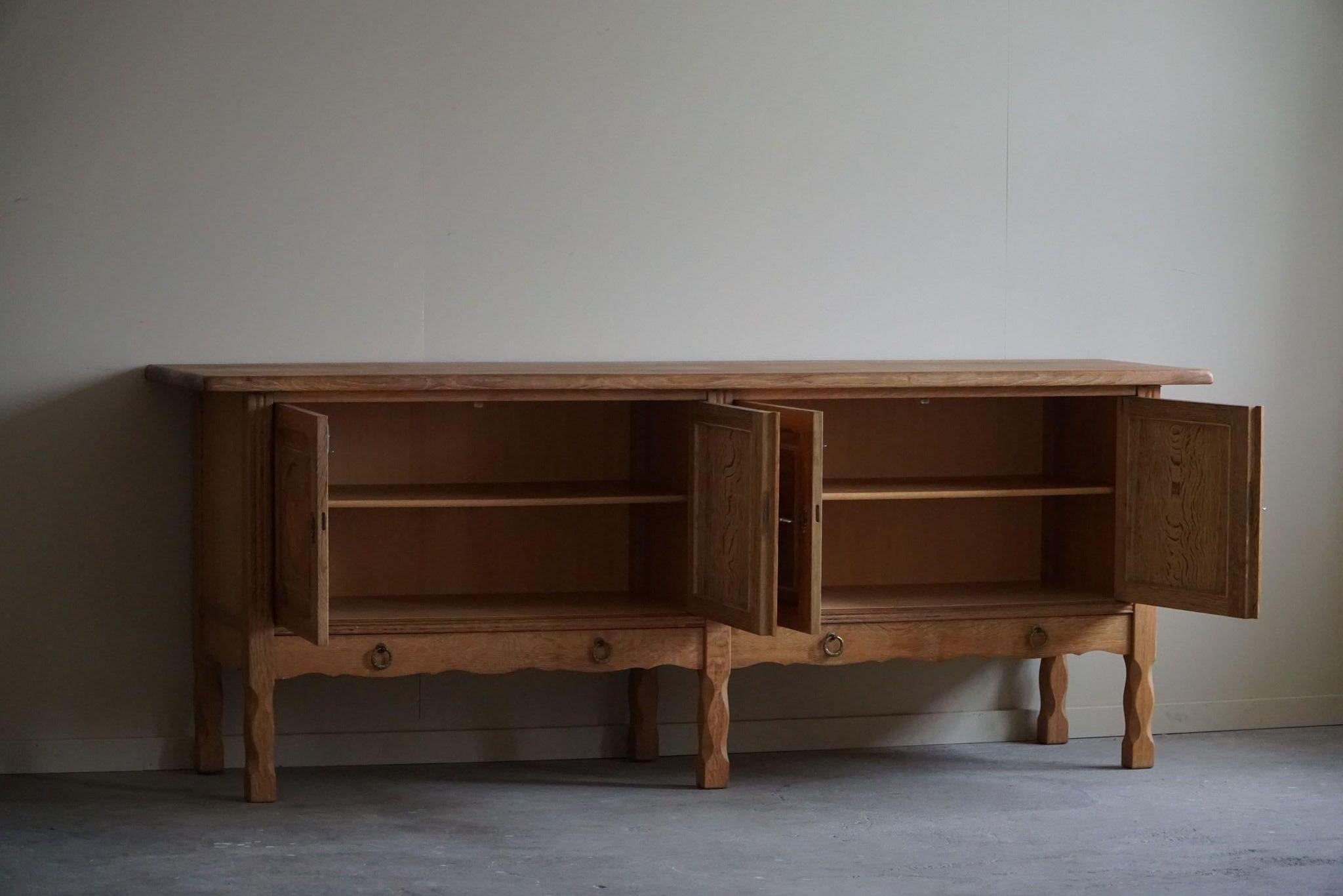 Brutalist Sideboard in Oak, Mid Century, Made by a Danish Cabinetmaker, 1960s 9