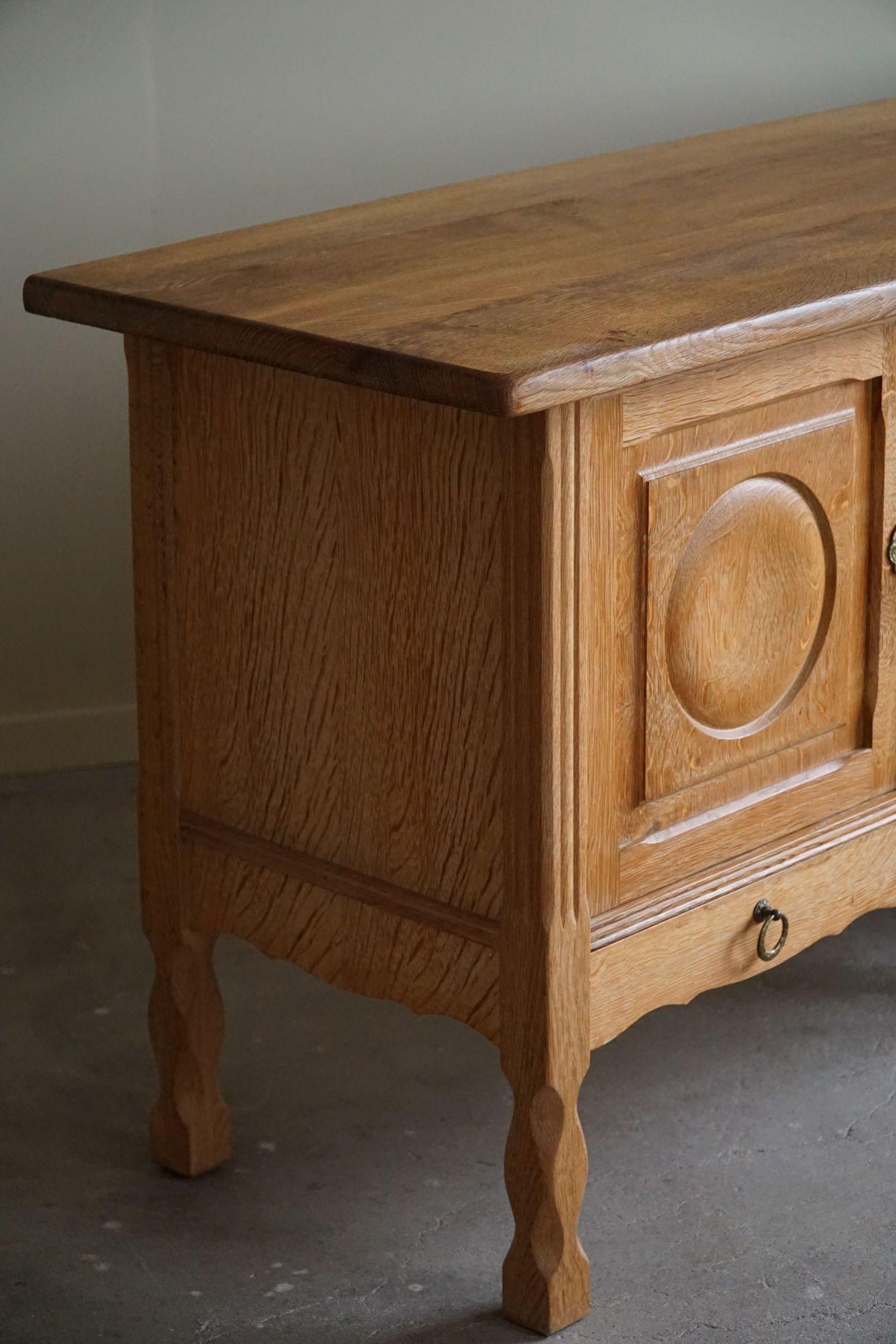 Brutalist Sideboard in Oak, Mid Century, Made by a Danish Cabinetmaker, 1960s 11