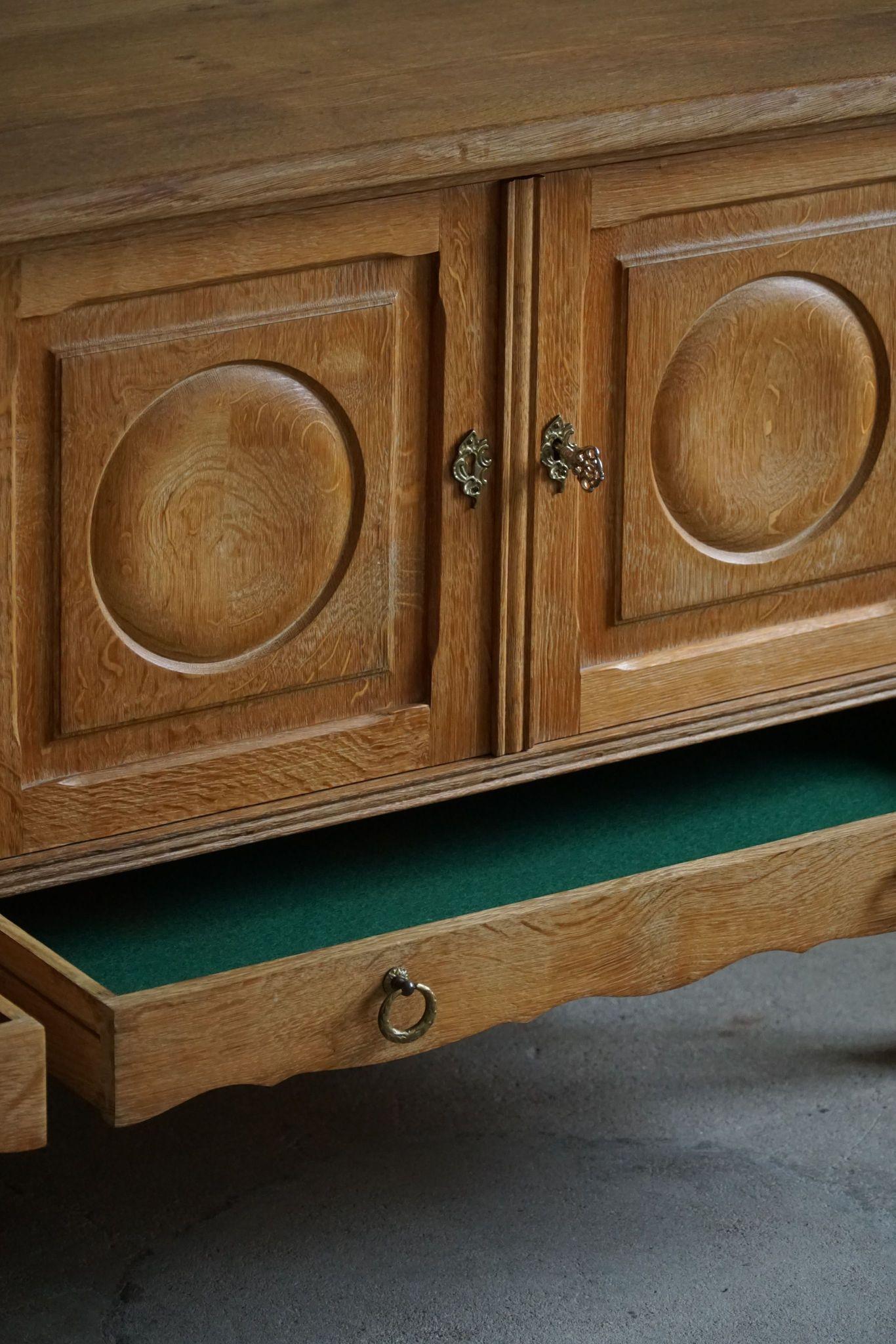 Brutalist Sideboard in Oak, Mid Century, Made by a Danish Cabinetmaker, 1960s 12