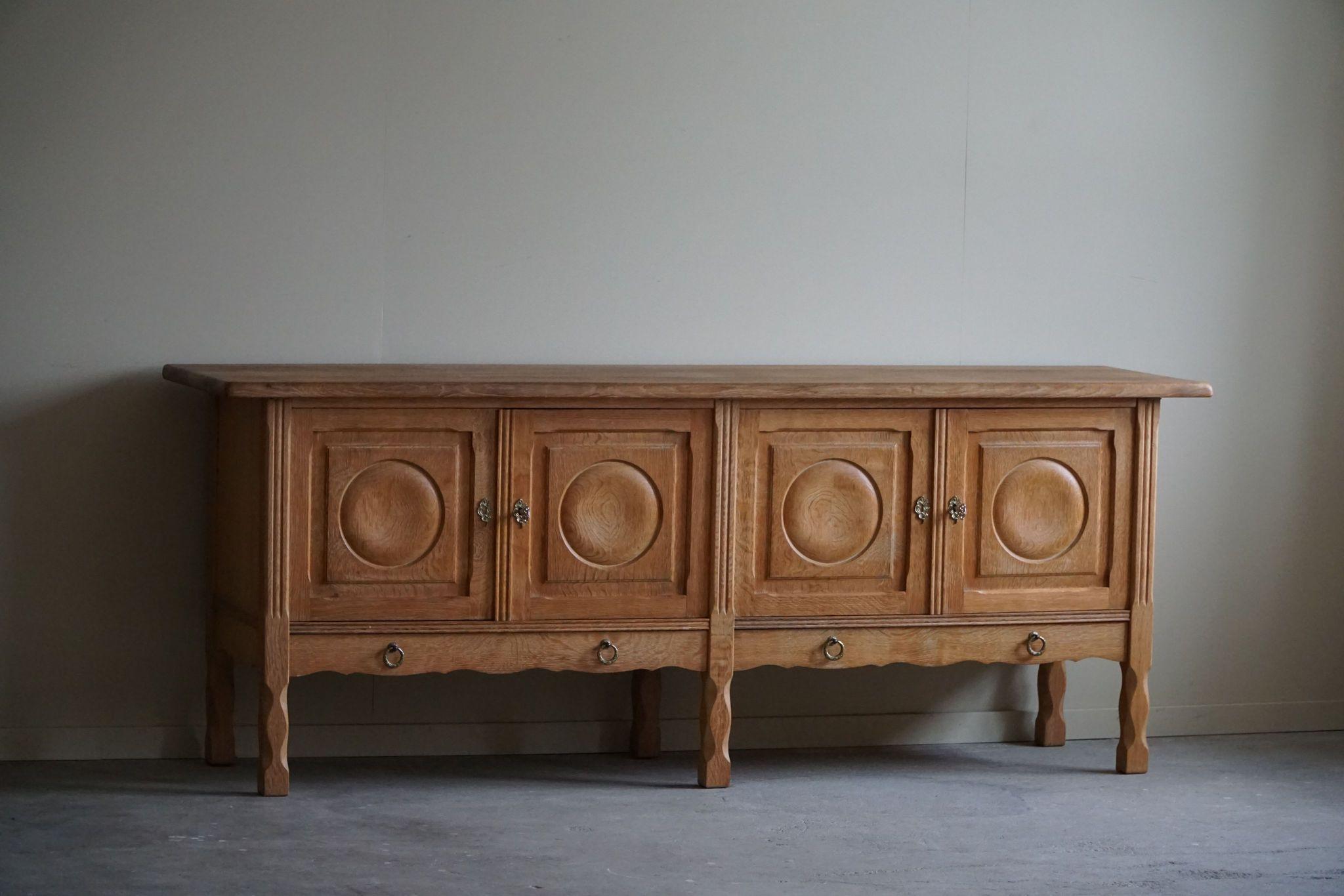 Brutalist Sideboard in Oak, Mid Century, Made by a Danish Cabinetmaker, 1960s 13