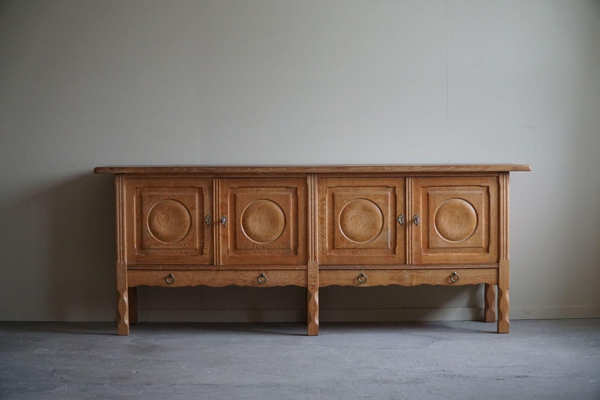 Brutalist Sideboard in Oak, Mid Century, Made by a Danish Cabinetmaker, 1960s 14