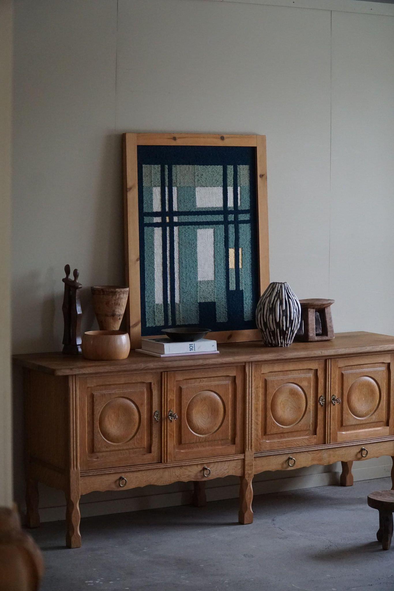Brutalist Sideboard in Oak, Mid Century, Made by a Danish Cabinetmaker, 1960s 3
