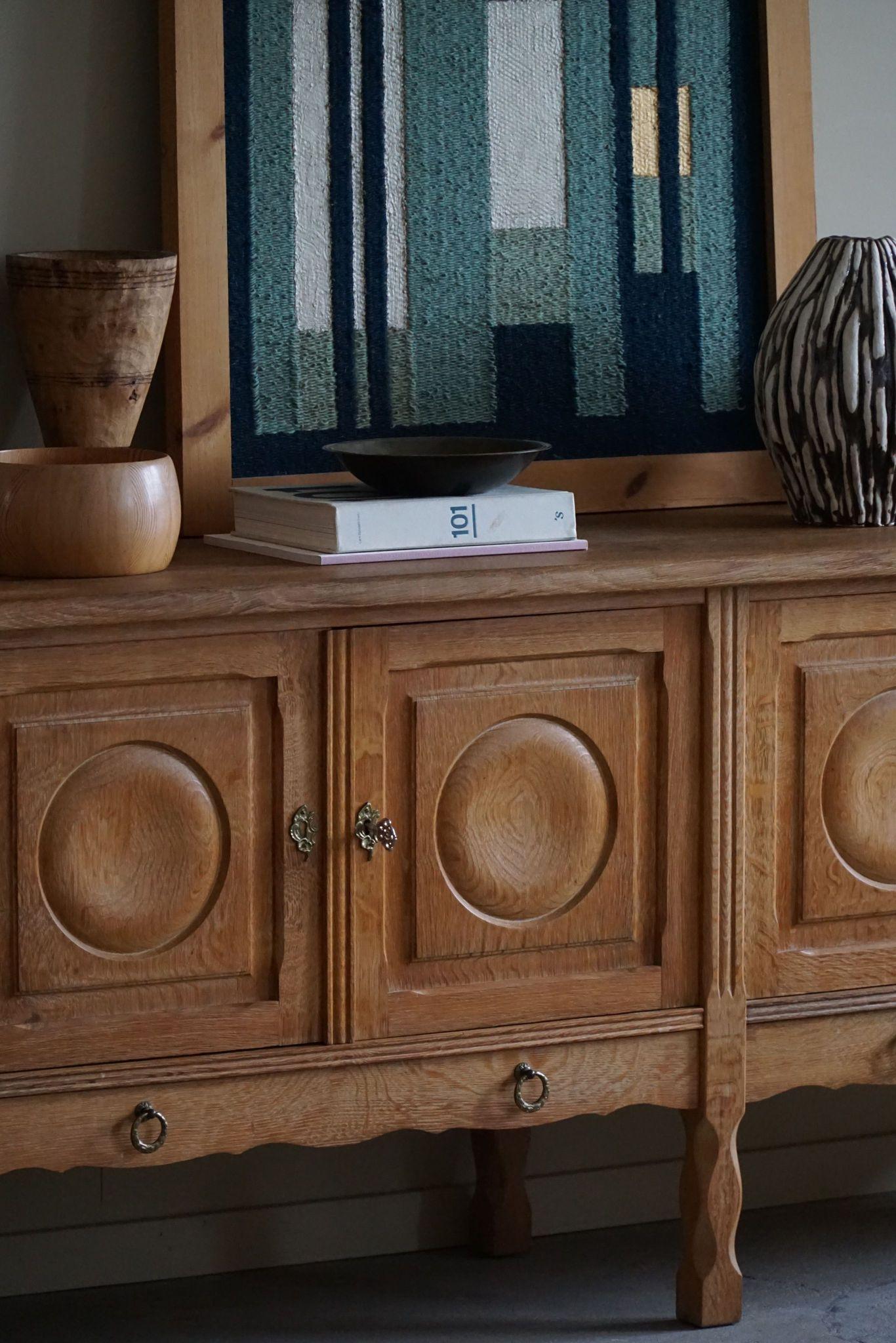 Brutalist Sideboard in Oak, Mid Century, Made by a Danish Cabinetmaker, 1960s 4
