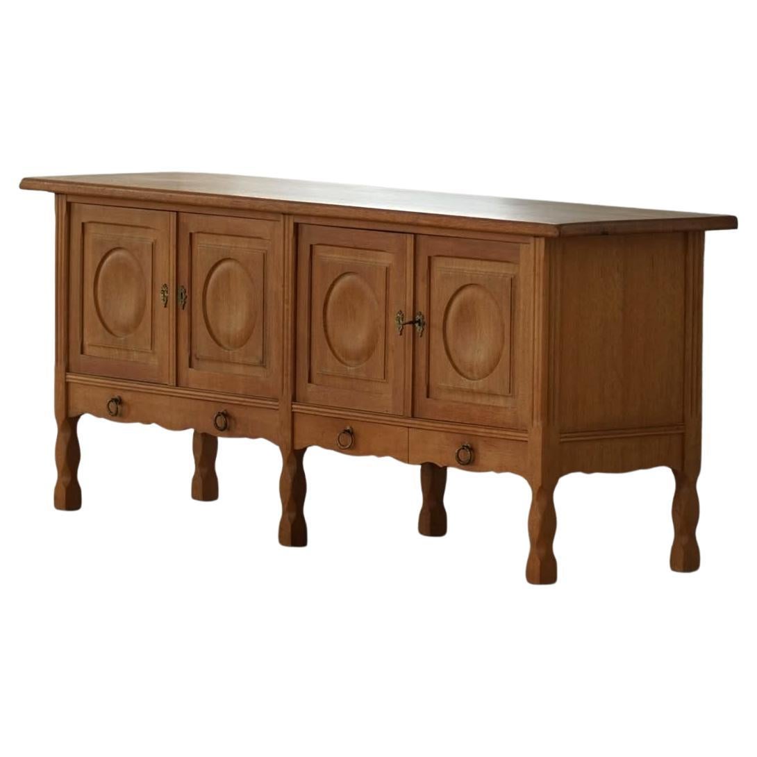 Brutalist Sideboard in Oak, Mid Century, Made by a Danish Cabinetmaker, 1960s