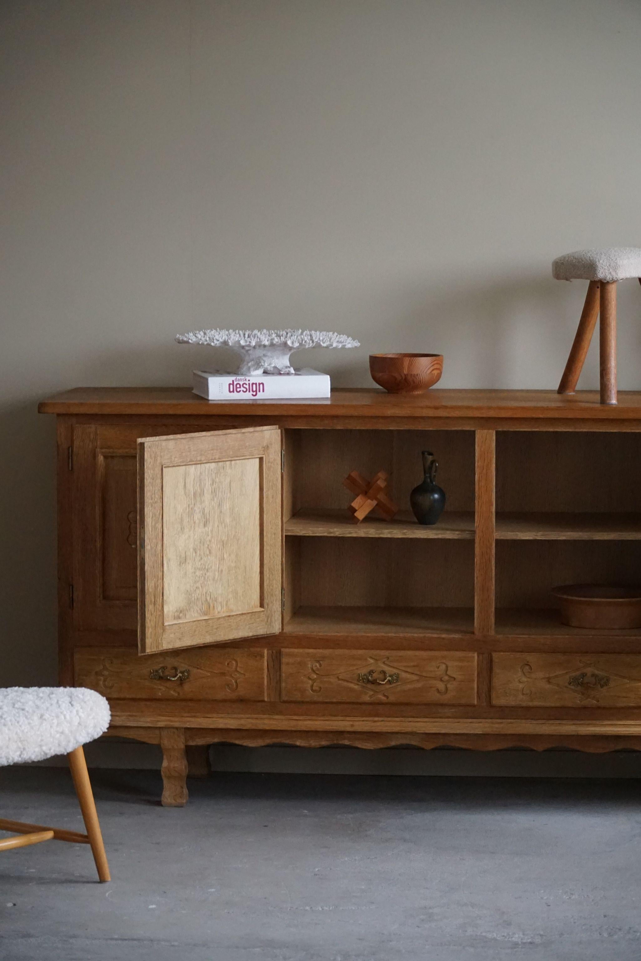 Brutalist Sideboard in Solid Oak, by a Danish Cabinetmaker, Mid Century, 1960s 7