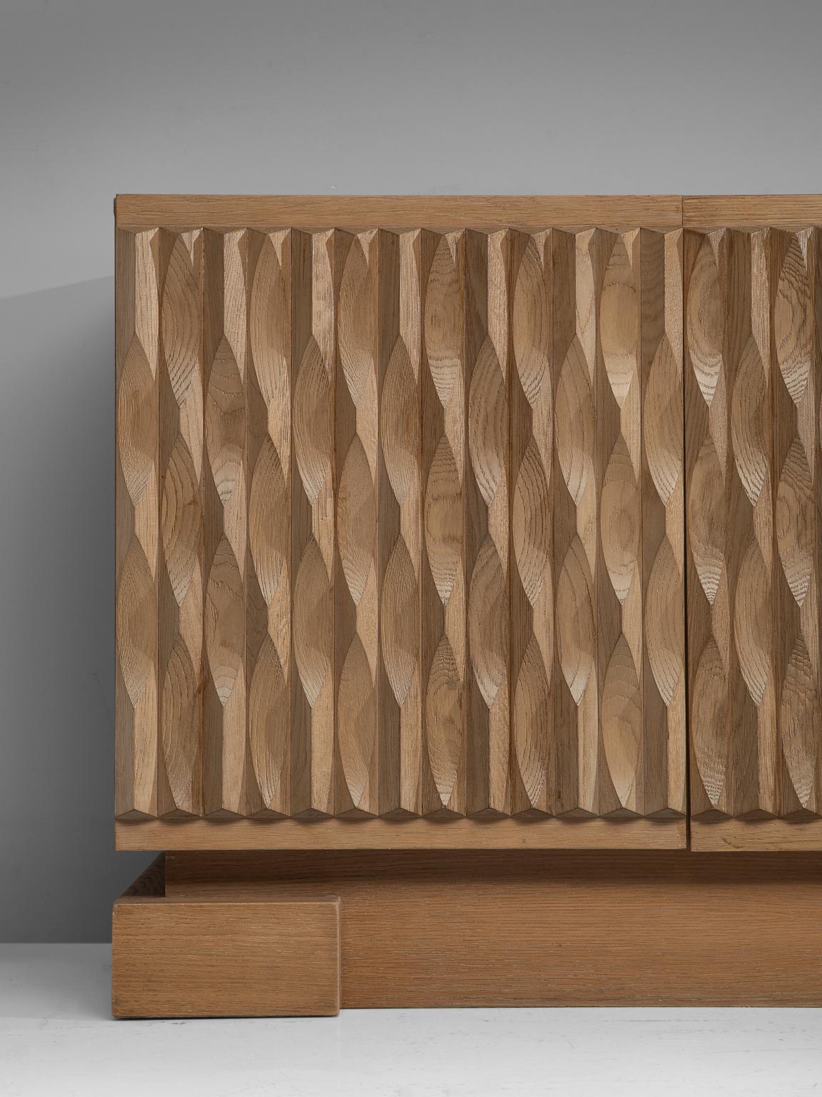Late 20th Century Brutalist Sideboard in Solid Oak
