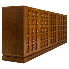 Brutalist Sideboard, Model 'Sorente', in Dark Oak by Defour, Belgium, 1970s