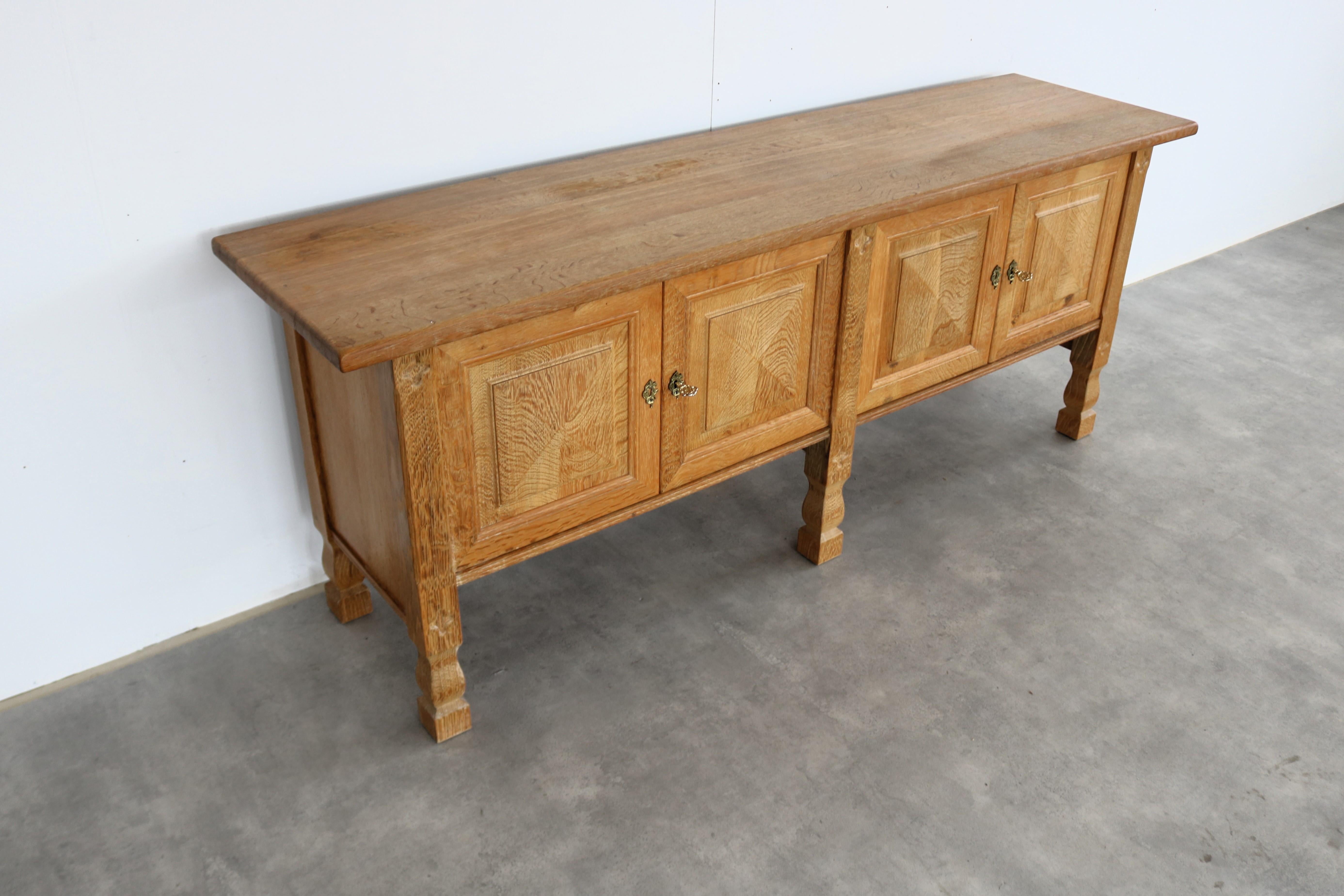 Oak brutalist sideboard  sideboard  oak  1960s  Danish