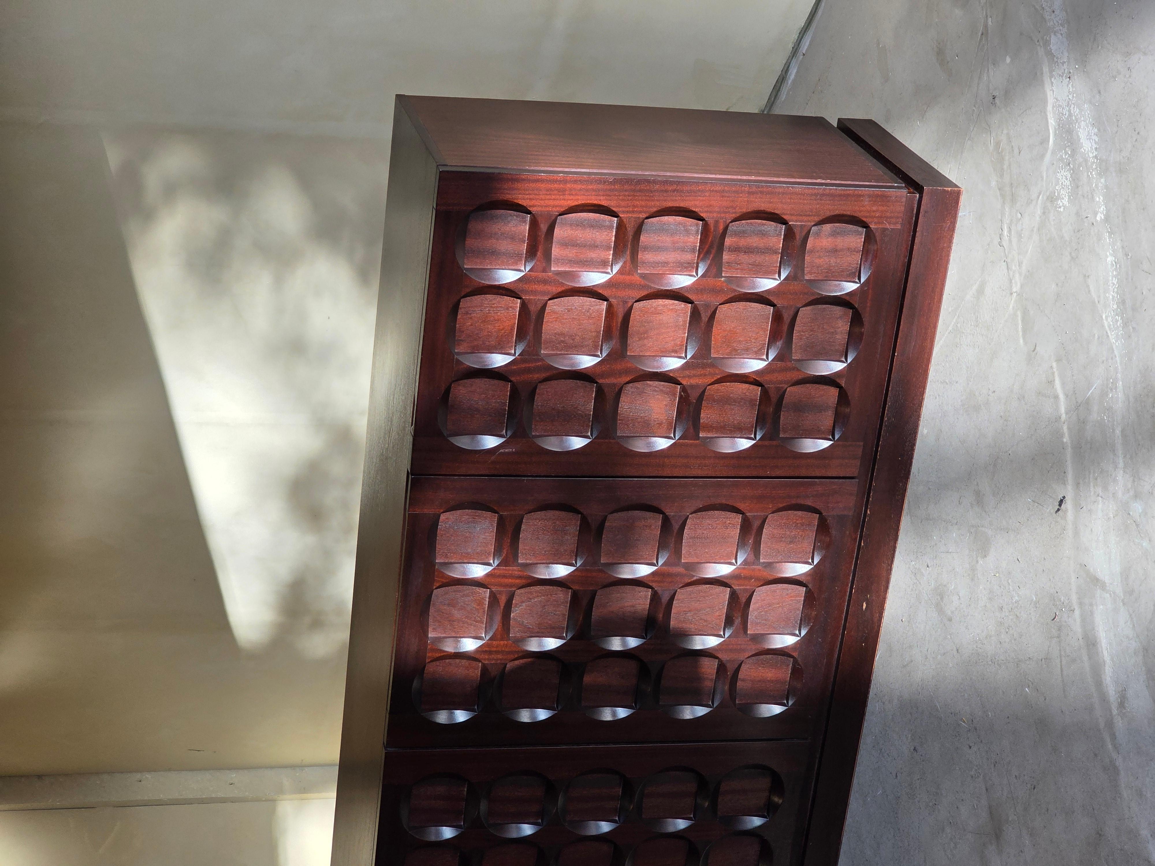 Belgian Brutalist Sideboard ' Sorente ' by Defour, Belgium, 1970s For Sale