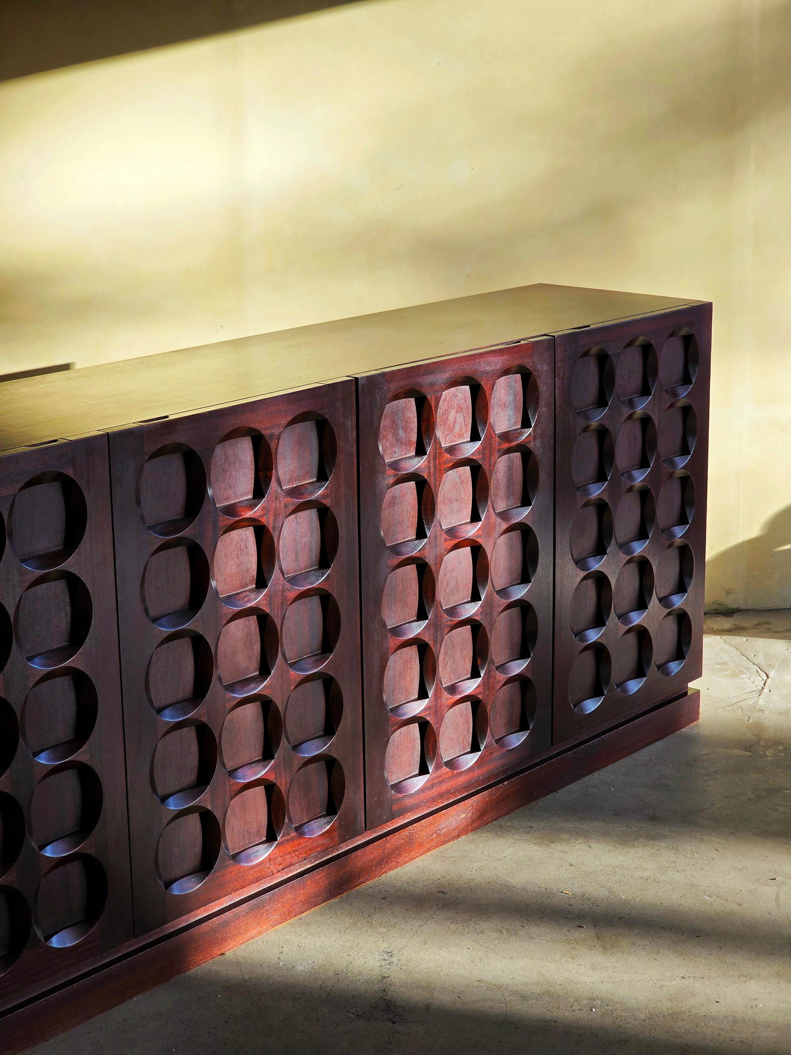 Brutalist Sideboard ' Sorente ' by Defour, Belgium, 1970s In Good Condition For Sale In Sint-Niklaas, VOV