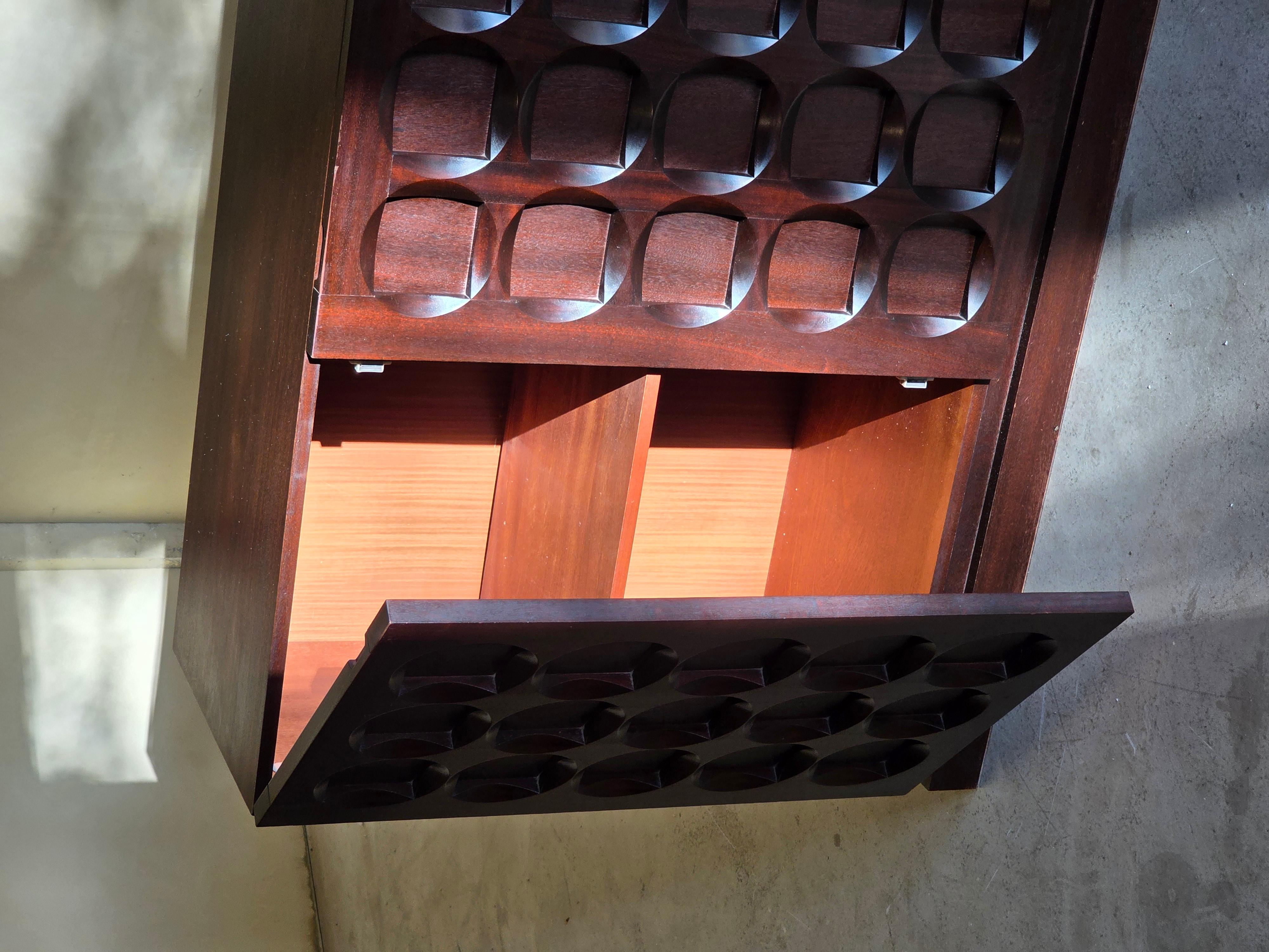 Oak Brutalist Sideboard ' Sorente ' by Defour, Belgium, 1970s For Sale