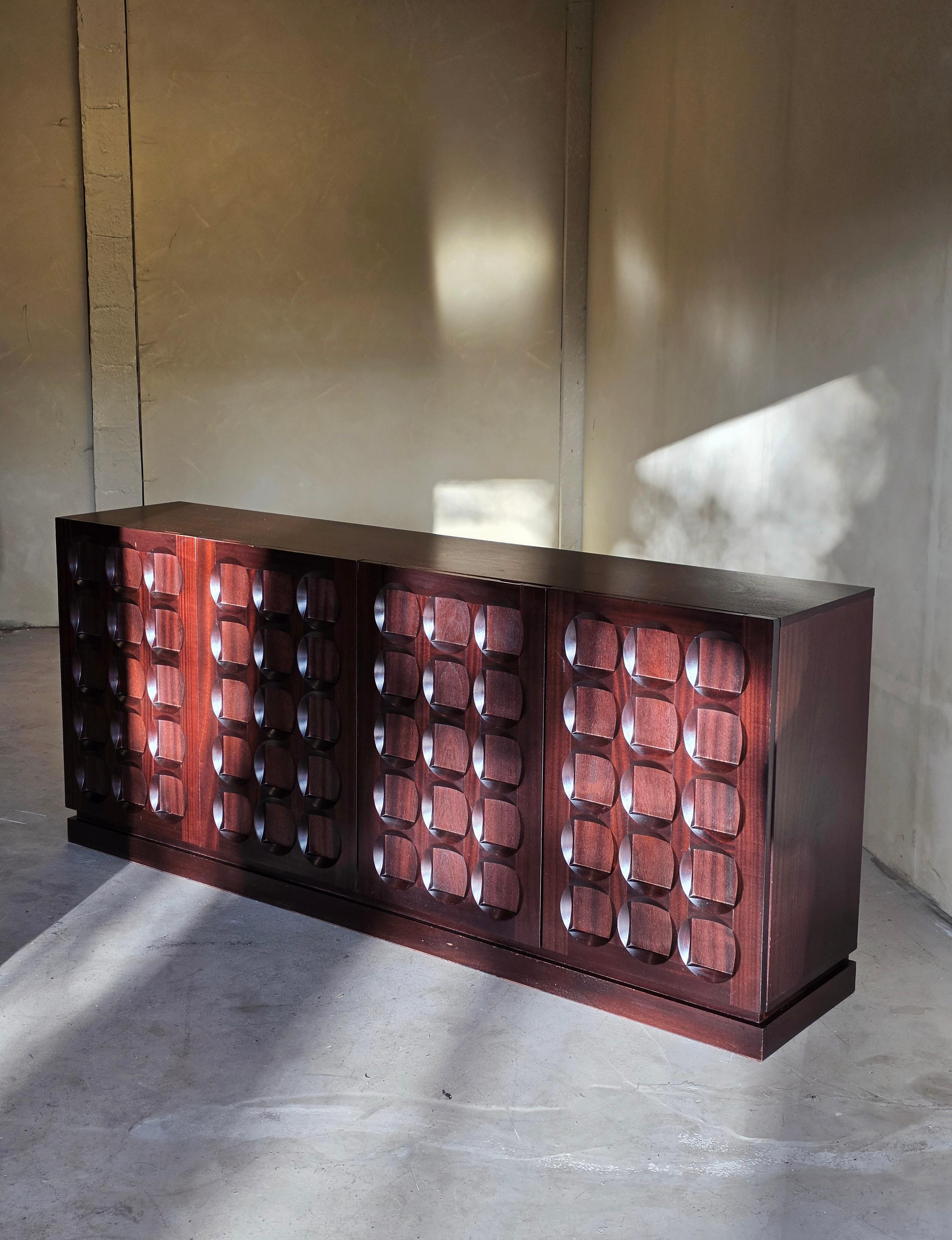 Brutalist Sideboard ' Sorente ' by Defour, Belgium, 1970s For Sale 3