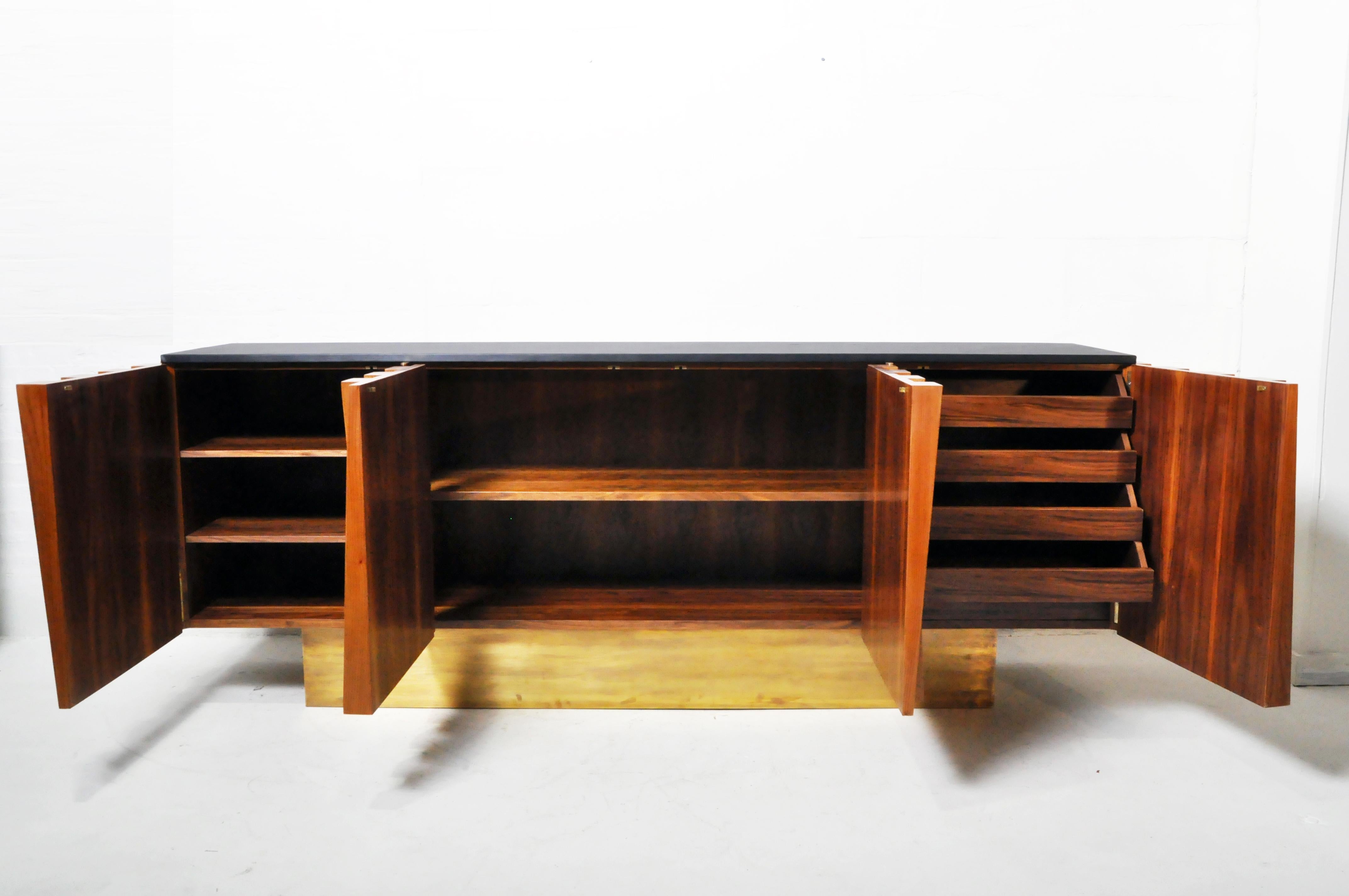 Hungarian Brutalist Sideboard with Four Doors For Sale