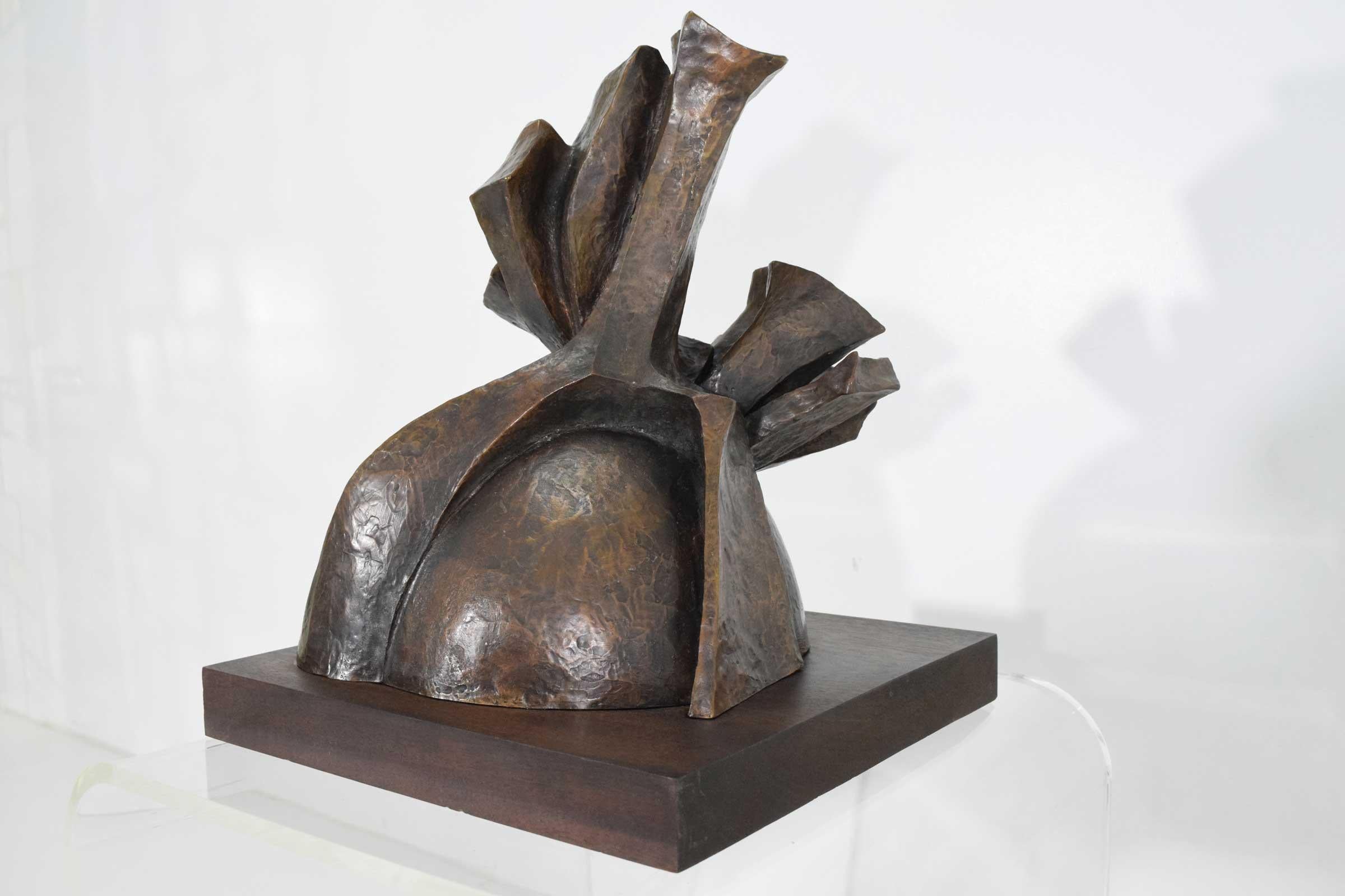 Brutalist Signed Bronze Sculpture Dated 1975 In Good Condition In Dallas, TX