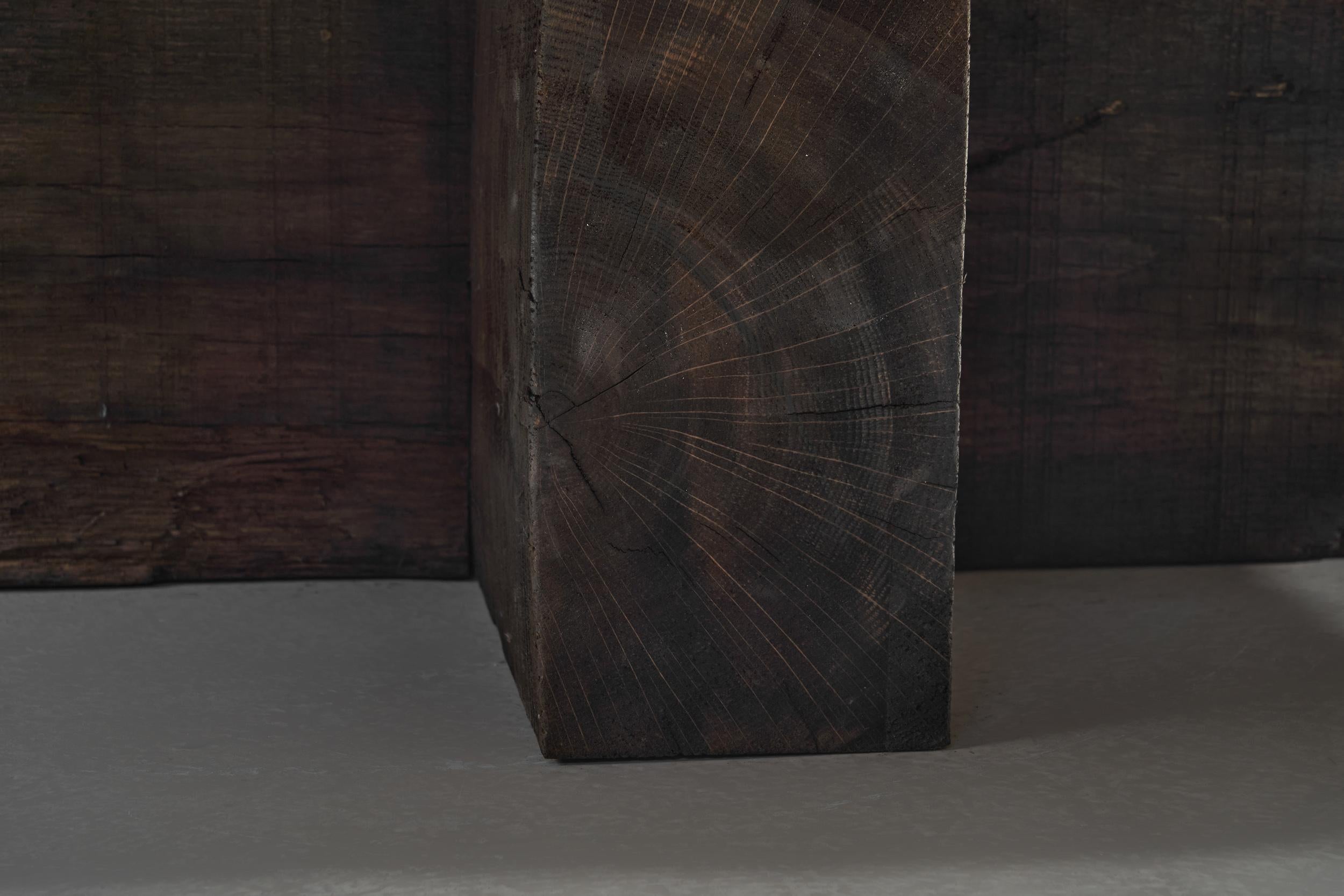 Brutalist Slate and Solid Oak Low Table, Spain 1960s 12