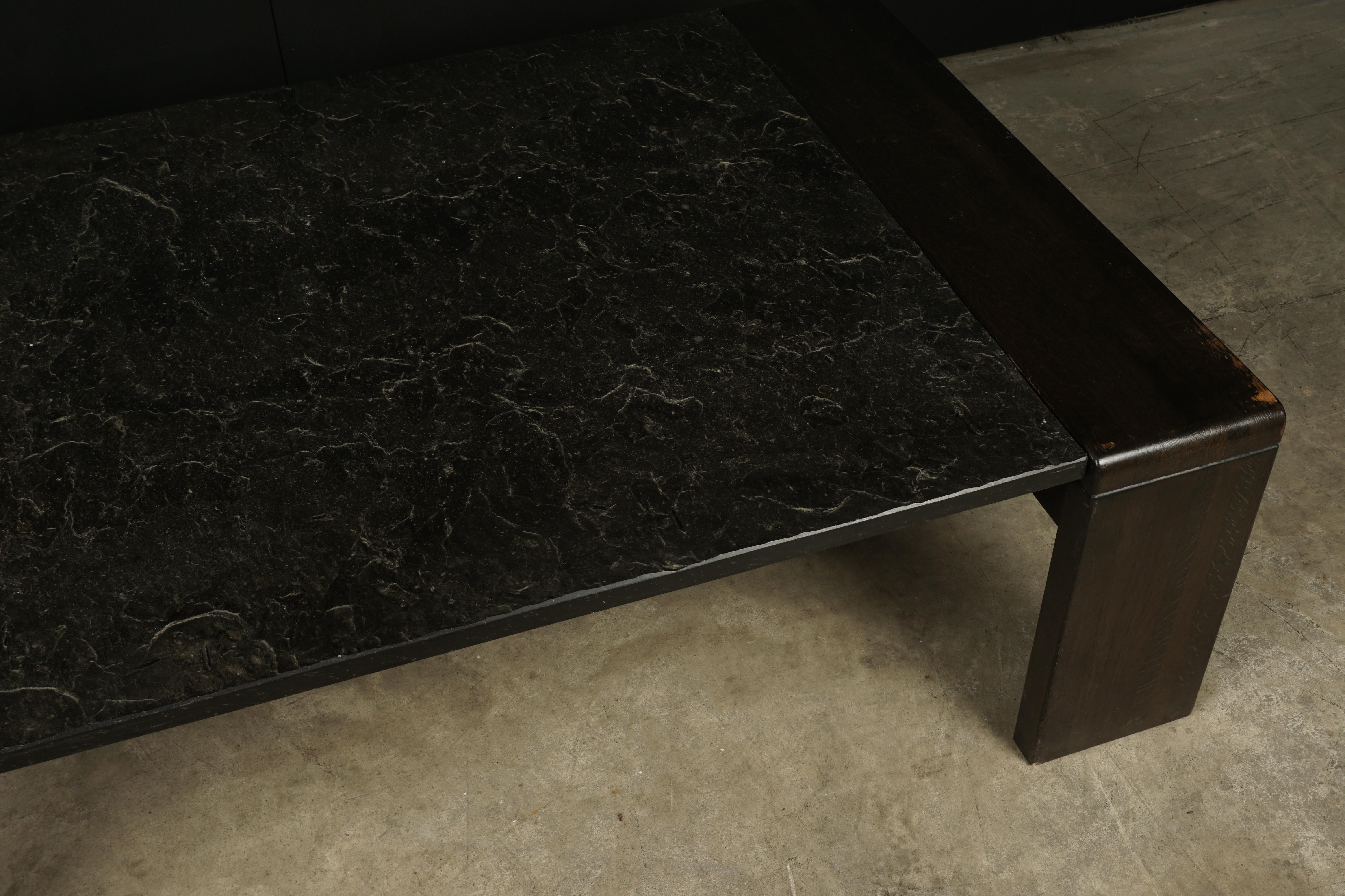 European Brutalist Slate Coffee Table from Holland, 1960s