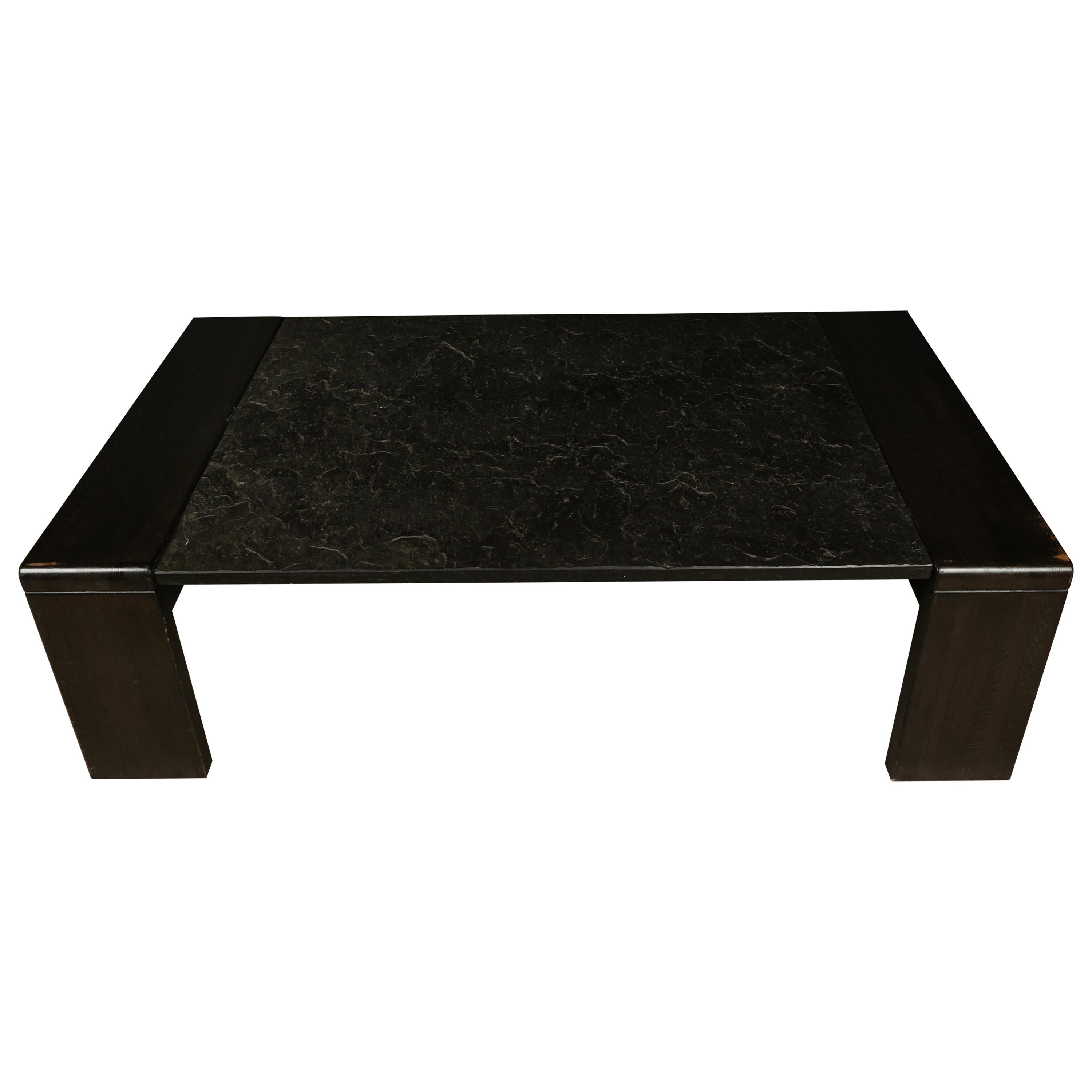Brutalist Slate Coffee Table from Holland, 1960s