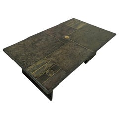 Brutalist slate coffee table in the Style of Paul Kingma, Netherlands 1980s