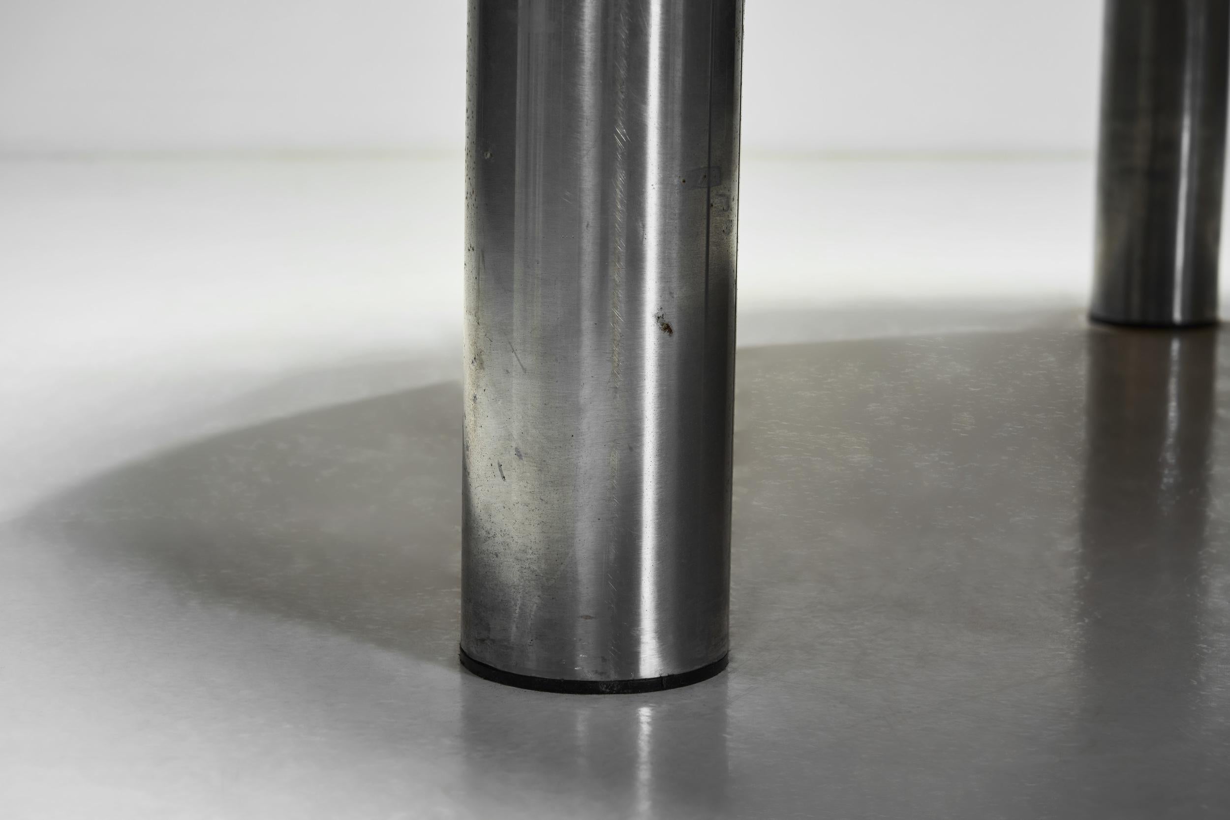 Brutalist Slate Coffee Table with Steel Legs, Europe ca 1970s For Sale 9